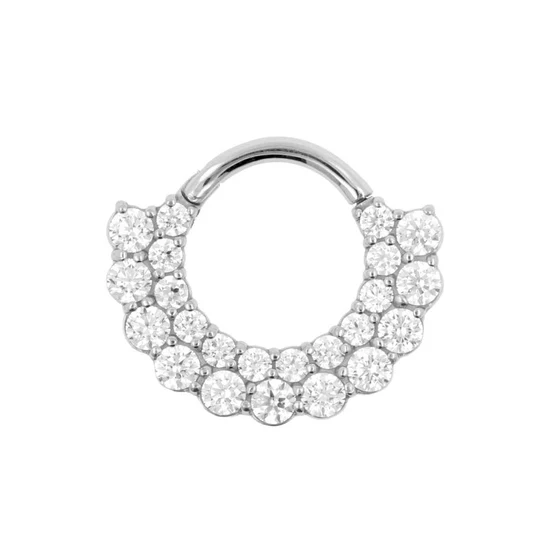 edelstaal 7mm clickring zilverkleurig met zirkonia