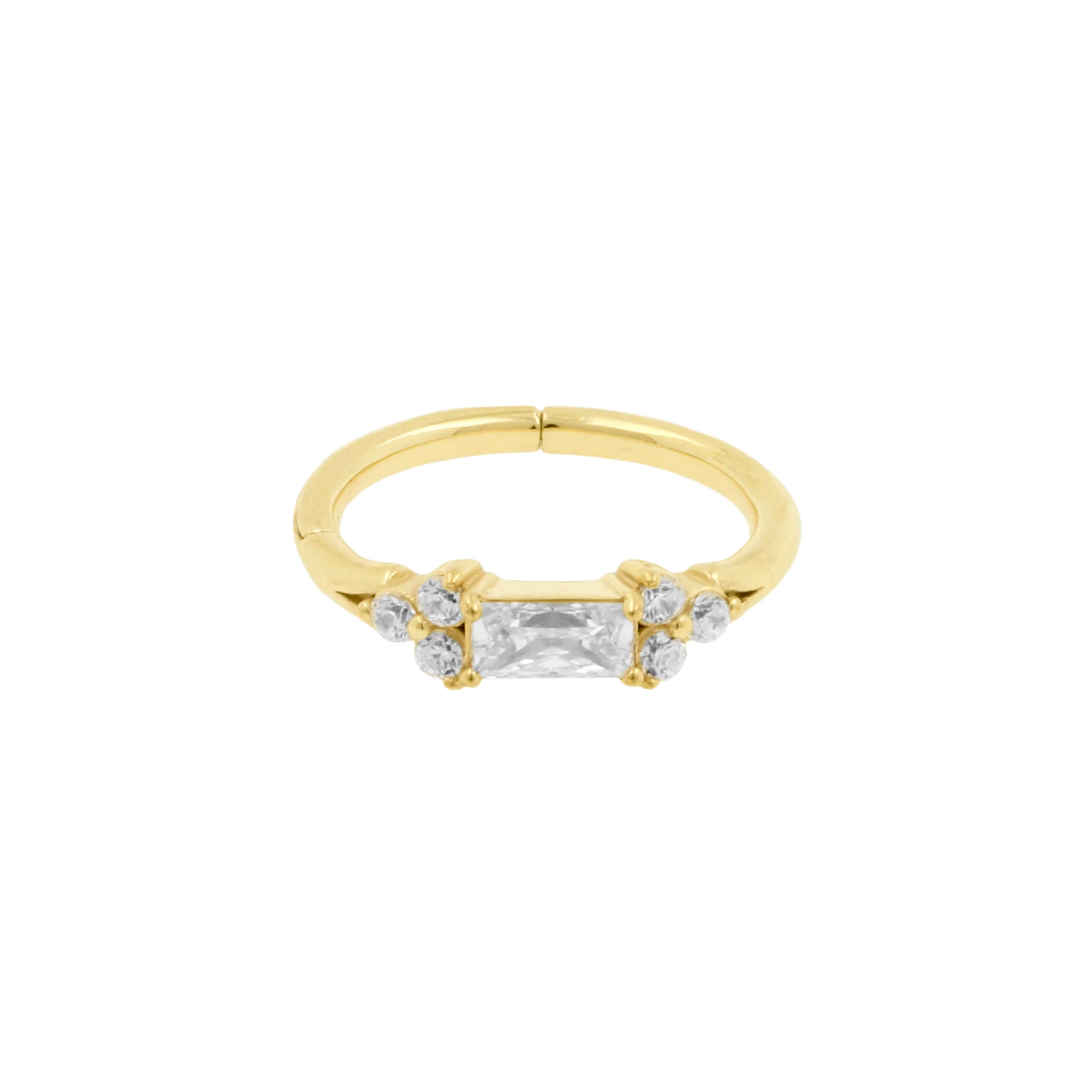clickring 10 mm edelstaal, nikkelvrij met zirkonia