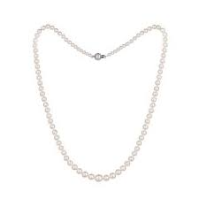 COLLIER PERLES D'EAU DOUCE 6-13MM ET FERMOIR OR BLANC 18K 
Longueur 45 cm