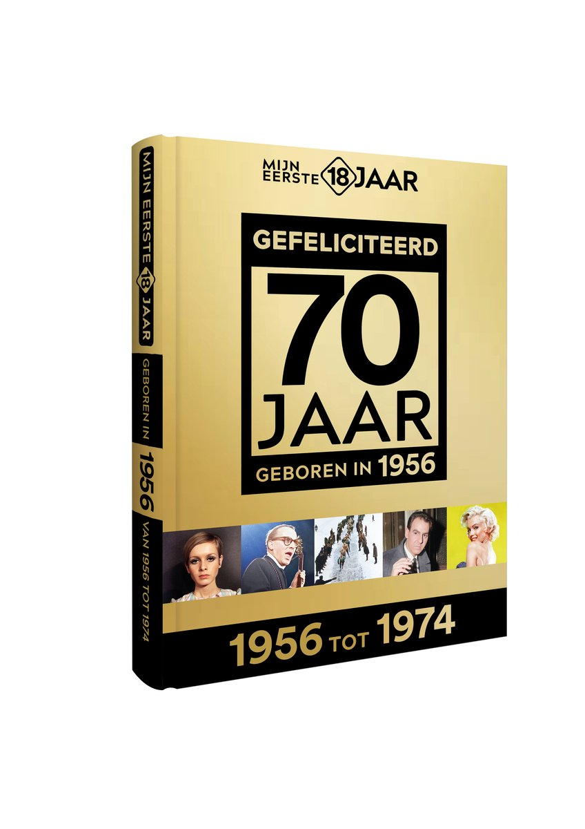 MIJN EERSTE 18 JAAR; GEBOREN IN 1956 De jaren van 1956 tot 1974 Mijn Eerste 18 Jaar is h&eacute;t boek vol met &lsquo;oh ja!&rsquo;-momenten. Droom weg bij alle hoogtepunten uit jouw jeugd. Zo beleef je de meest spraakmakende momenten uit de eerste 18 jaar van jouw leven opnieuw. Aan welke hits, films en tv-programma&rsquo;s heb je mooie herinneringen? Hoe was de mode toen, het straatbeeld en de rages? Welke sporthelden zijn je bijgebleven? En wat was het nieuws waar iedereen het over had? Mijn Eerste 18 Jaar staat boordevol jeugdsentiment. Met maar liefst 182 pagina&rsquo;s aan kleurrijke foto&rsquo;s, anekdotes en iconische beelden uit jouw jonge jaren. Ook hebben we per jaar de grootste hits voor je verzameld. Scan de code en beluister jouw hits. Begin met bladeren en herbeleef je jeugd!
