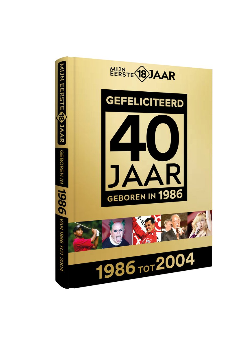 MIJN EERSTE 18 JAAR; GEBOREN IN 1986 De jaren van 1986 tot 2004 Mijn Eerste 18 Jaar is h&eacute;t boek vol met &lsquo;oh ja!&rsquo;-momenten. Droom weg bij alle hoogtepunten uit jouw jeugd. Zo beleef je de meest spraakmakende momenten uit de eerste 18 jaar van jouw leven opnieuw. Aan welke hits, films en tv-programma&rsquo;s heb je mooie herinneringen? Hoe was de mode toen, het straatbeeld en de rages? Welke sporthelden zijn je bijgebleven? En wat was het nieuws waar iedereen het over had? Mijn Eerste 18 Jaar staat boordevol jeugdsentiment. Met maar liefst 182 pagina&rsquo;s aan kleurrijke foto&rsquo;s, anekdotes en iconische beelden uit jouw jonge jaren. Ook hebben we per jaar de grootste hits voor je verzameld. Scan de code en beluister jouw hits. Begin met bladeren en herbeleef je jeugd!