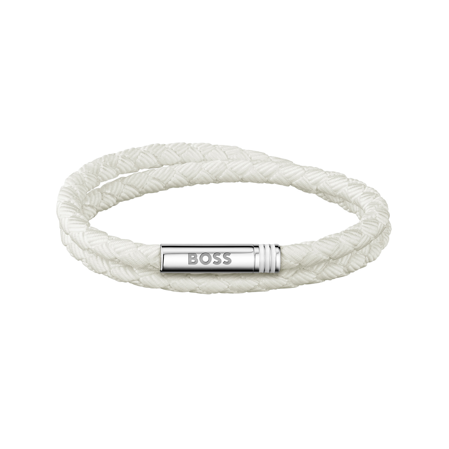 BOSS JEWELS HBJ1580798 ARES SUMMER Heren Armband Wit 19cm
Deze gevlochten nylon heren armband straalt kracht en elegantie uit. Gemaakt van hoogwaardig kunststof, is de armband duurzaam, kleurvast en geschikt voor dagelijks gebruik. De witte armband van BOSS uit de ARES SUMMER serie met artikelnr. HBJ1580798 heeft een magneetsluiting en een lengte van 19cm, hierdoor kan hij dubbel om de pols gewikkeld worden. Goed te combineren met de bijpassende sieraden van BOSS.

Het merk: HUGO BOSS is afgestemd op levensstijlen waar het gaat om kwaliteit en precisie. Het wereldwijde fashionlabel is verdeeld in twee merken: BOSS en HUGO. Het merk BOSS biedt geavanceerde, moderne horloges gericht op kwaliteit en design om een onberispelijke look te cre&euml;ren &ndash; of het nu zakelijk, casual of sportief is. Ontdek de nieuwe horlogecollectie die bewijst dat details echt het verschil maken.

 Specificaties:
- Artikelnr: HBJ1580798
- Heren armband
- Materiaal: Nylon
- Wit
- Lengte: 19cm verstelbaar