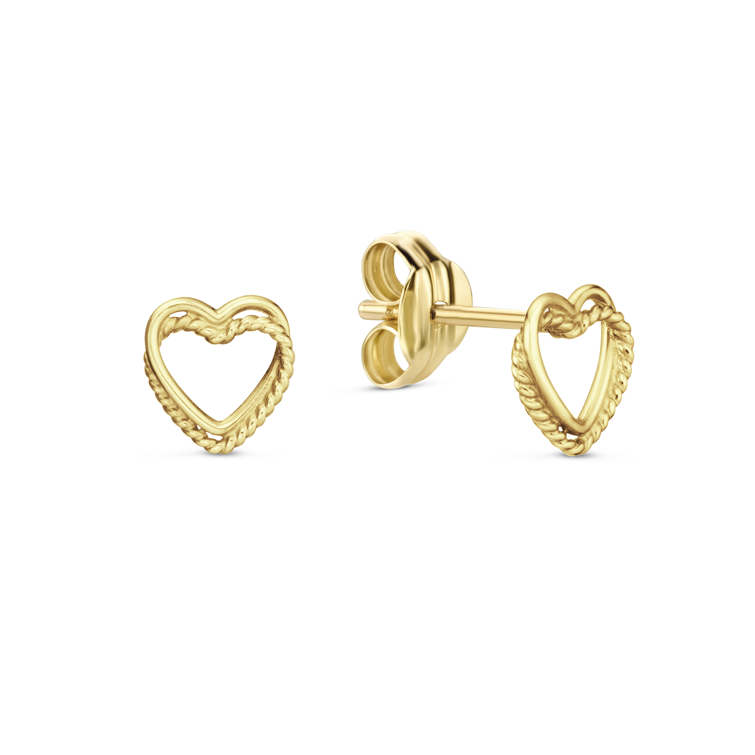 De 14 karaat gouden Jackie Twisted Heart studs kan je makkelijk combineren met andere Jackie oorbellen. Ga voor de ultieme Jackie earparty!

Tropical Paradise
Dat Jackie van reizen houdt is geen geheim. Voor haar 14 karaat gouden sieradencollectie heeft zij zich deze keer laten inspireren door de tropen.
Haar Tropical Paradise collectie biedt een mix van elegantie en avontuur. Voel de zon schijnen waar je ook bent!

Weelderige jungles, azuurblauwe oceanen en de schittering van de zon op witte zandstranden: de ontwerpen met edelstenen zijn een weerspiegeling van Jackie&rsquo;s mooiste herinneringen. Of het een dag op kantoor is of een avondje uit, deze sieraden voegen een vleugje exotische allure toe aan elke gelegenheid.

Het merk
Jackie is h&eacute;t 14 karaat gouden on trend sieradenmerk. De collecties zijn ge&iuml;nspireerd op de reizen die ik maak, van stedentrips tot exotische oorden. Elk gouden sieraad is helemaal van nu, handgemaakt door Europese goudsmeden en vervaardigd van overwegend gerecycled goud met echte edelstenen en zoetwaterparels. Elke collectie is dan ook met veel liefde en passie samengesteld. Mijn Jackie sieraden zijn de perfecte finishing touch voor iedere outfit!

Specificaties
- Oorsieraad
- Materiaal: 14 Karaat - Geelgoud - 585
- Hart studs
- Lengte 7mm