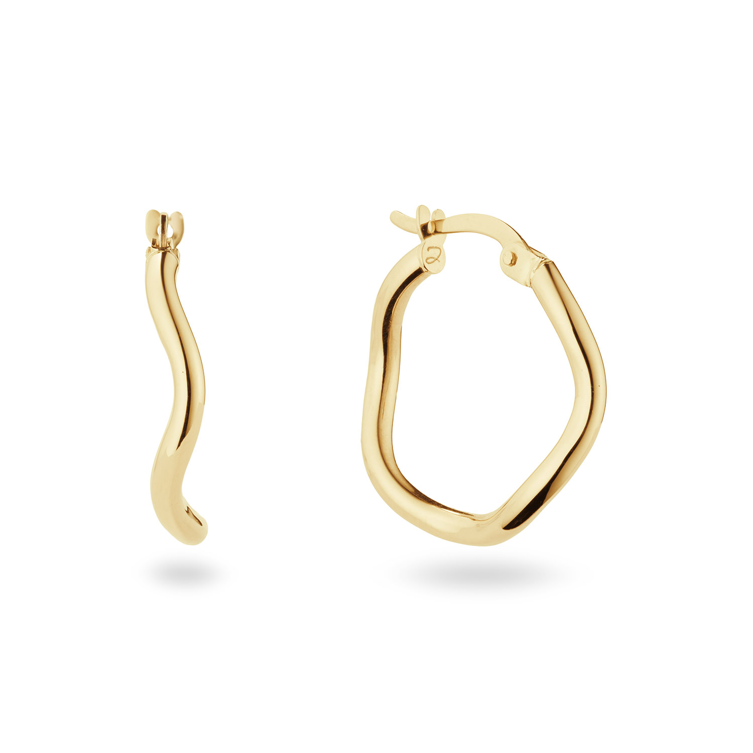 Jackie 14k geelgouden oorringen, Waterfront Hoops