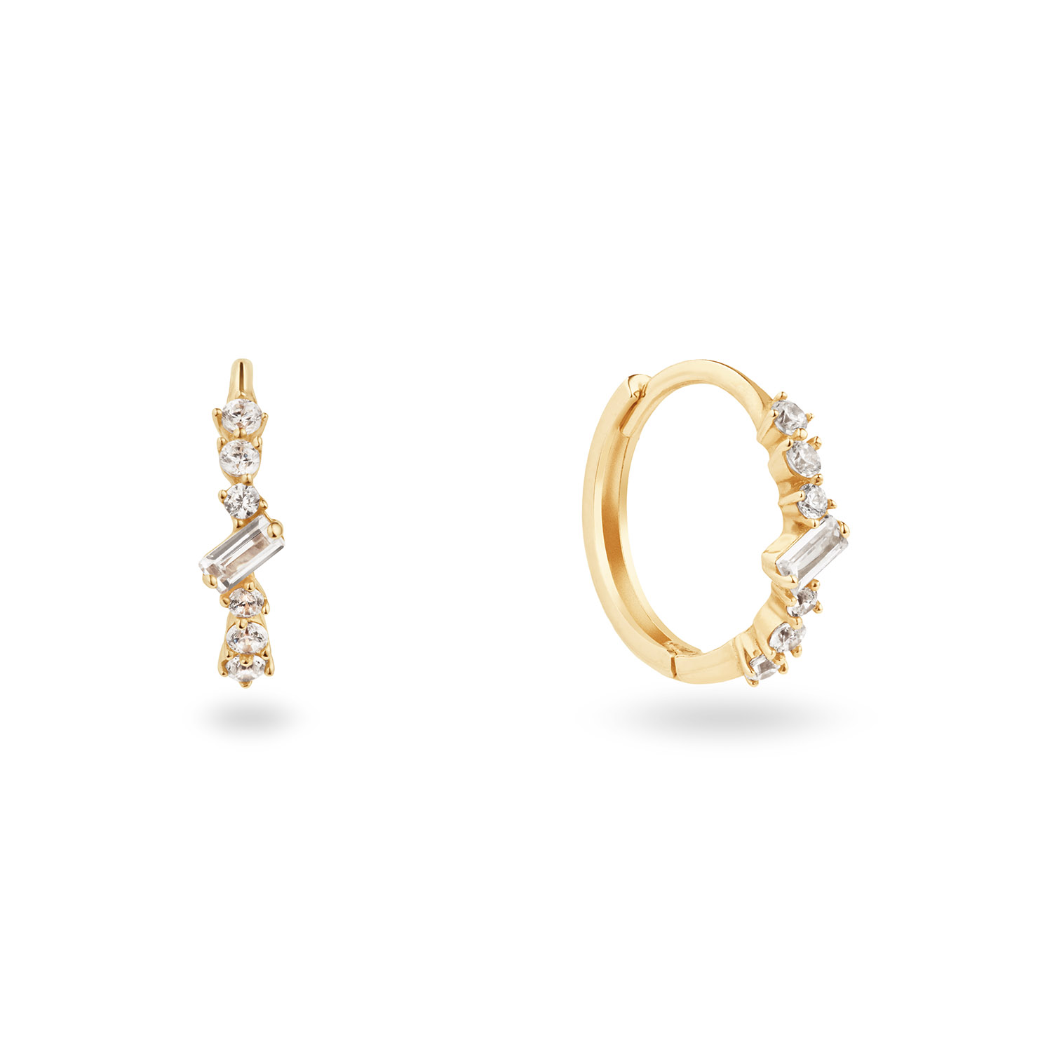 Jackie 14k Clifton White Topaas Hoops