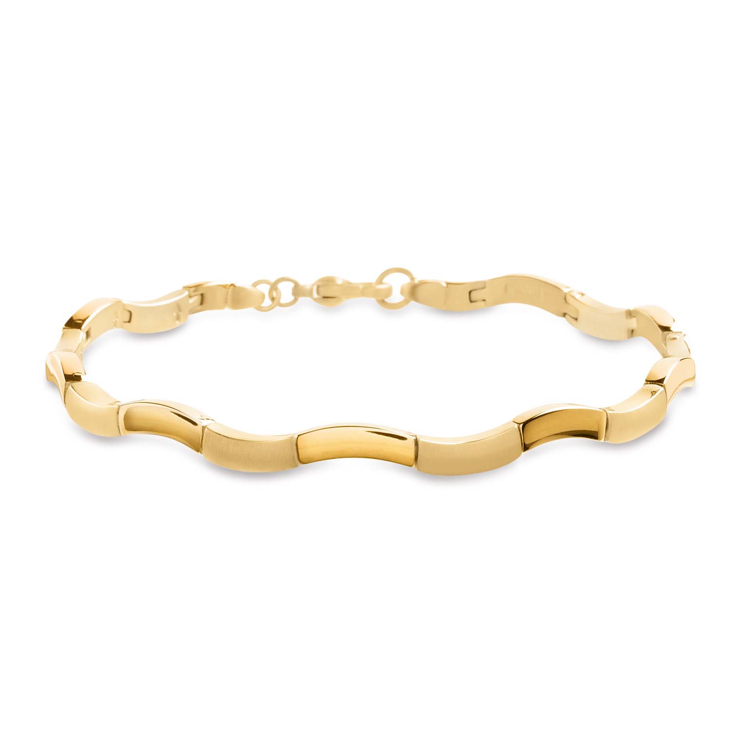 schakelarmband, titanium geelgoud verguld.