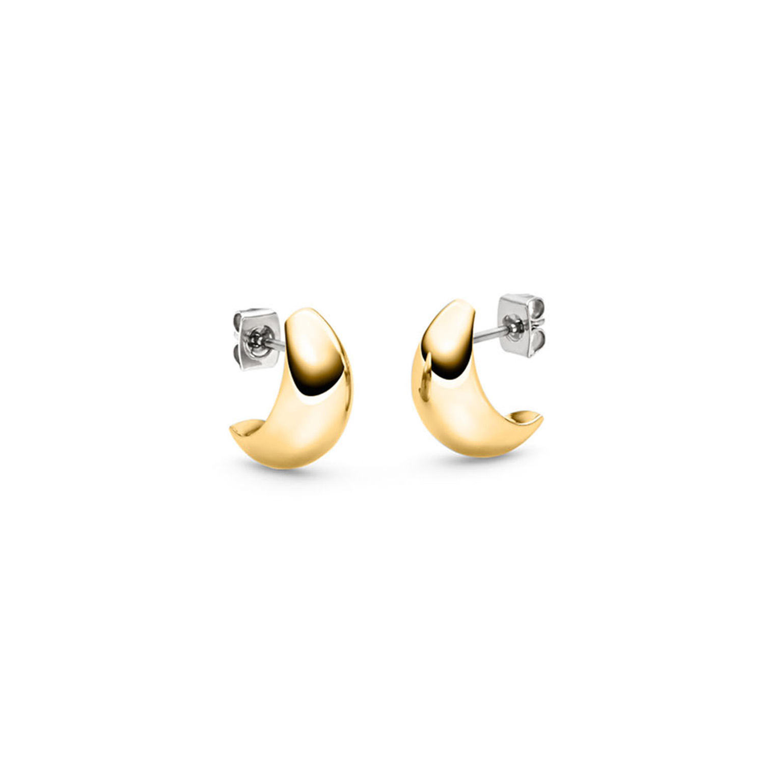 Oorstekers boccia titanium met goldplating.