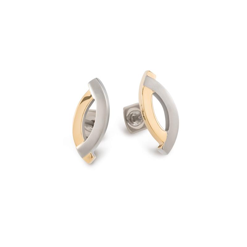 Bicolor titanium oorstekers van Boccia, 17 mm.