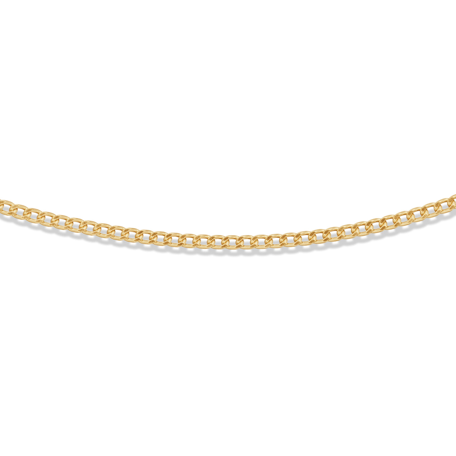 Zilver verguld collier 1.7 mm 45 cm.