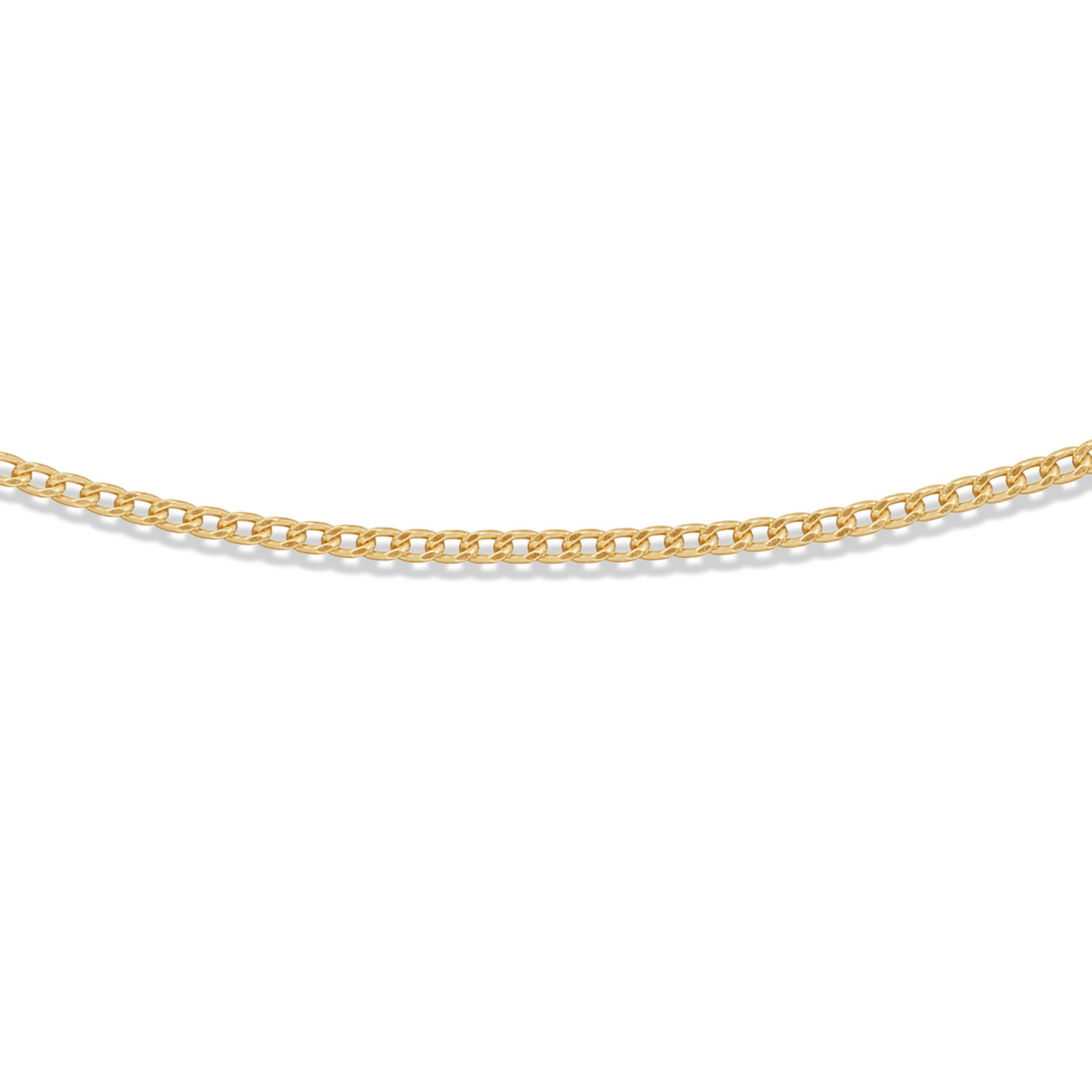 Zilver verguld collier gourmet schakel van 1.7mm en 50 cm lang