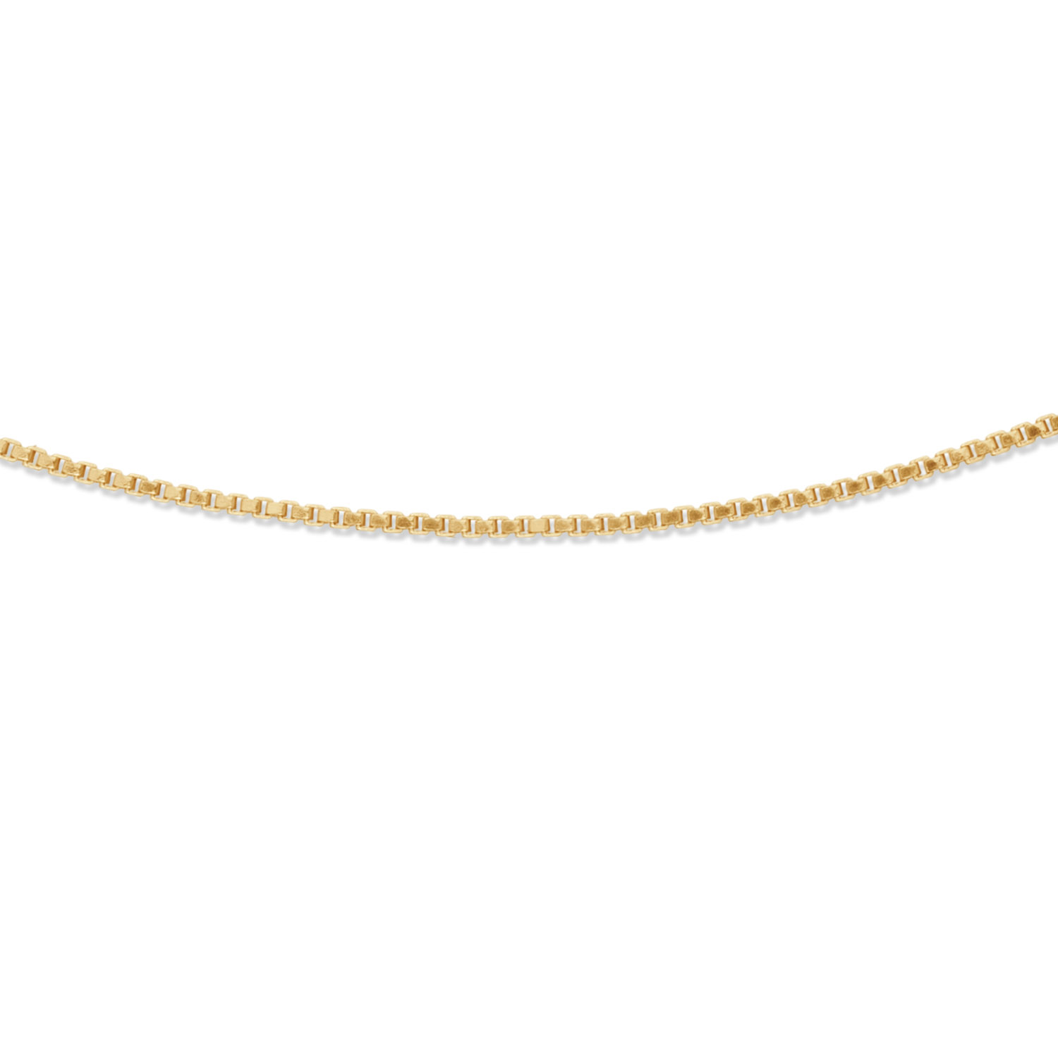 Lengtecollier venitiaanse schakel zilver verguld 1mm breed en 45 cm lang.