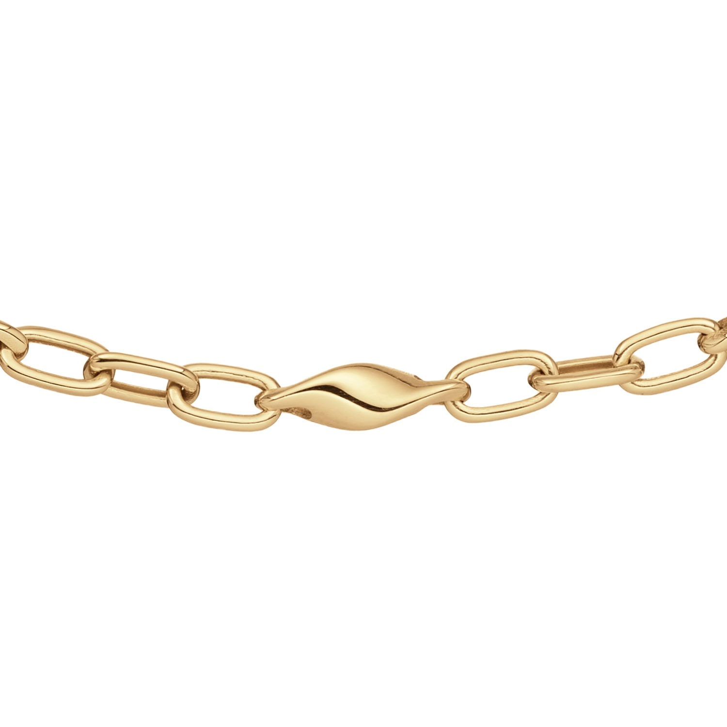 Zilver verguld collier van 45 cm.