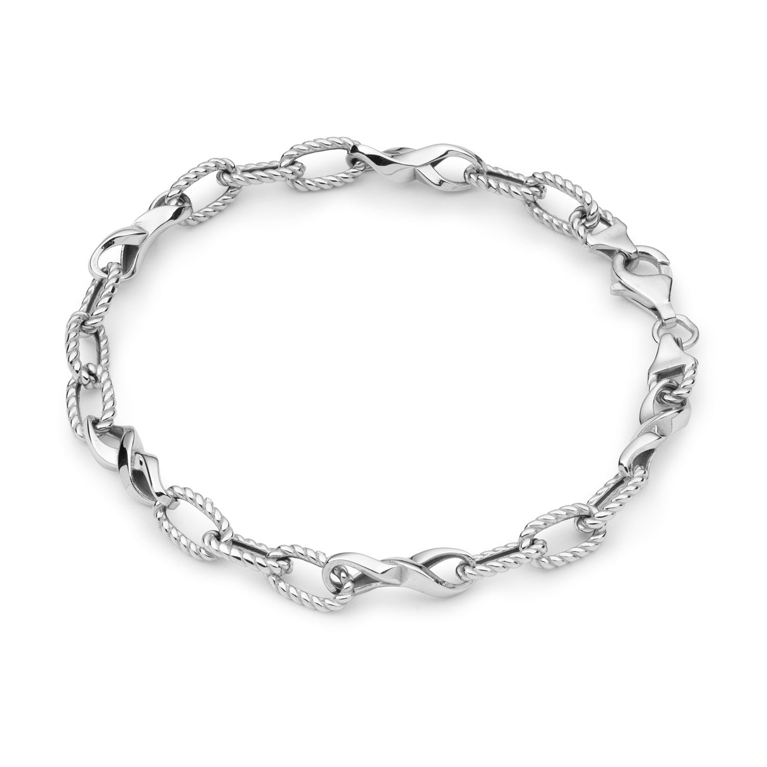 Gerodineerd zilveren schakel armband