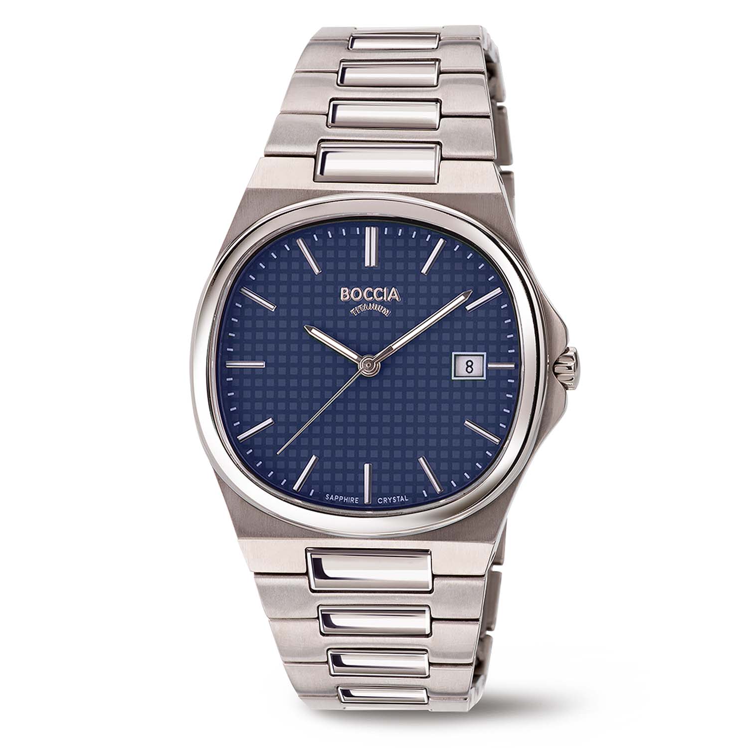 Boccia Titanium 3657-02
Dit herenhorloge van Boccia Titanium is de perfecte toevoeging aan iedere outfit van de sportieve en moderne man! De 3657-02 heeft een ronde titanium horlogekast van 37mm, een sportieve blauwe wijzerplaat met opvallende witte index en datumaanduiding. Combineer dit prachtige exemplaar met de andere sieraden van Boccia Titanium voor een complete look.

HET MERK
Boccia Titanium is het titanium merk van Nederland, dat zijn oorsprong in Duitsland vindt en is opgericht in het jaar 1992. Ontwikkeld door internationale ontwerpers. Alle titanium componenten van de BOCCIA TITANIUM collectie zijn gemaakt van 99,7% puur titanium; het bijzondere materiaal. Het is licht in gewicht, neemt de temperatuur van de huid aan en is zeer huidvriendelijk. Bovendien is het corrosie- en temperatuurbestendig.

SPECIFICATIES
- Krasbestendig saffierglas
- Ovale titanium horlogekast, &Oslash; 37mm
- Titanium horlogeband
- Blauwe wijzerplaat 
- 5 ATM (Regen- & spatwaterdicht)
