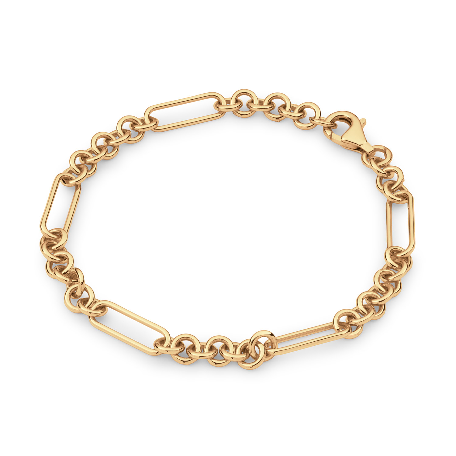 Zilver Vergulde Jasseron Schakel Armband