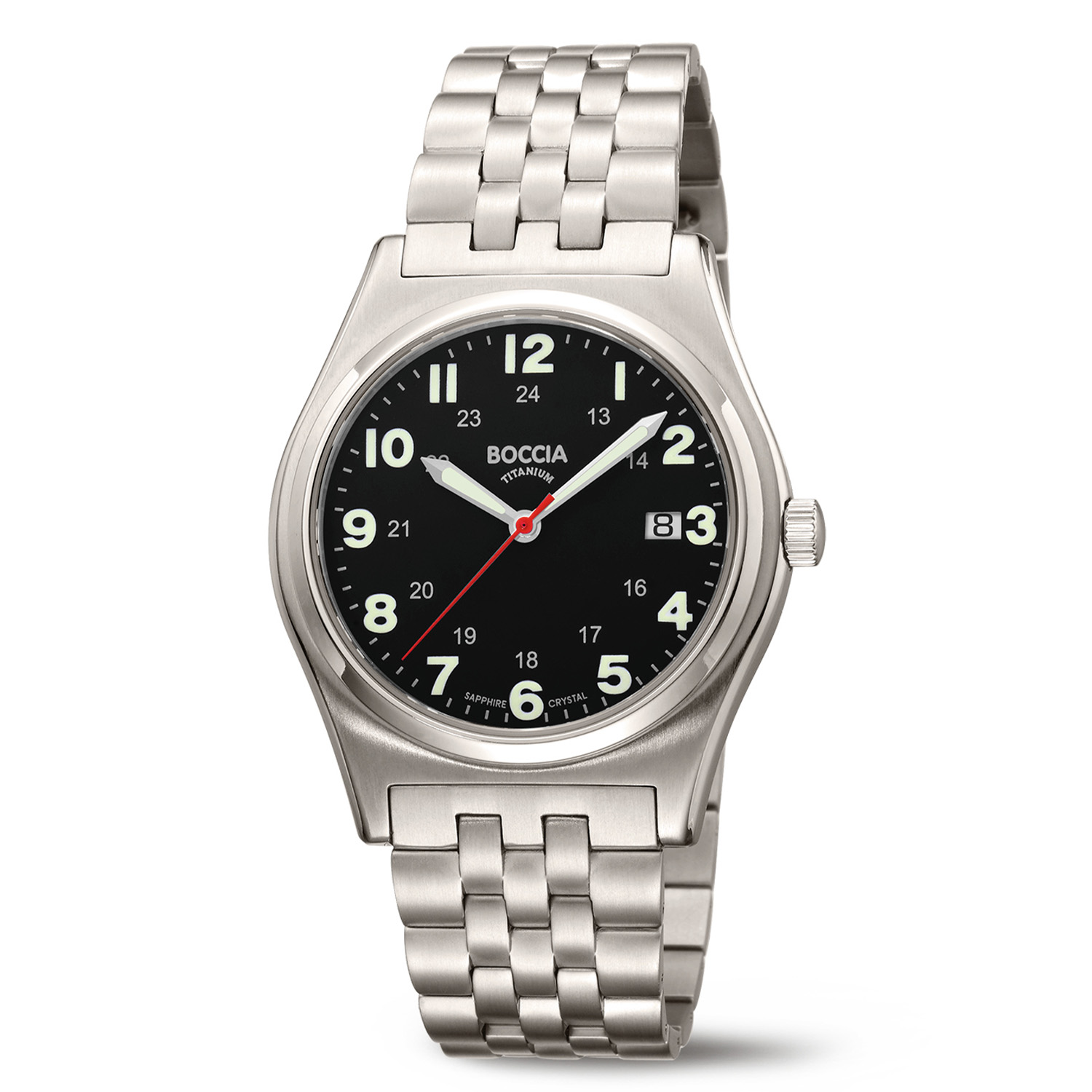 Das HAU Boccia Metallband Titan Modell 3674-02 ist eine silberfarbene Armbanduhr aus Titan, die nicht antiallergen ist und keine Datumsfunktion besitzt. Sie eignet sich perfekt als modisches Accessoire f&uuml;r den Alltag. Tragen Sie sie zu formeller oder legerer Kleidung, um Ihren pers&ouml;nlichen Stil zu unterstreichen.