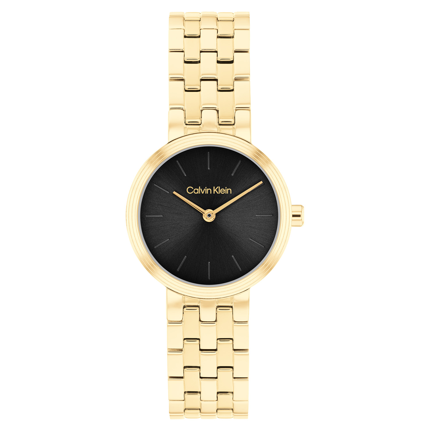 Calvin Klein CK25100187 Dames Horloge 26mm
Dit Calvin Klein dameshorloge met nr CK25100187 heeft een chique uiterlijk. Het stalen goudkleurige horloge heeft een ronde kast met een zwarte sunray wijzerplaat met fijne wijzers, dit geeft een stijlvolle look. Het horloge heeft een stalen schakelband, mineraalglas, een doorsnee van 26mm en is 3ATM.

OVER CALVIN KLEIN
Calvin Klein is een wereldwijd lifestylemerk dat gewaagde, vooruitstrevende idealen en een verleidelijke, vaak minimalistische, esthetiek nastreeft. Calvin Klein werd groot in de jaren 70 door haar mode- en merkjeans collecties. In de jaren 80 lanceerde Calvin Klein haar spraakmakende ondergoed dat uitdrukkelijk van logo &rsquo;s voorzien was. Vanwege het grote succes is het merk ook succesvol uitgerold in Accessoires, Parfums, Home, Brillen, Golf, Horloges en Sieraden.
Sinds de oprichting in 1968 door Calvin Klein, heeft het merk haar reputatie opgebouwd als leider in de Amerikaanse mode, dankzij een cleane esthetiek en innovatieve ontwerpen. Calvin Klein wil haar publiek verleiden en inspireren door middel van provocerende beelden en opvallende ontwerpen die prikkelen. 

SPECIFICATIES:
- Mineraalglas
- Stalen kast
- Zwarte wijzerplaat 
- Stalen goudkleurige band
- Ronde kastvorm, &Oslash; 26mm
- 3ATM