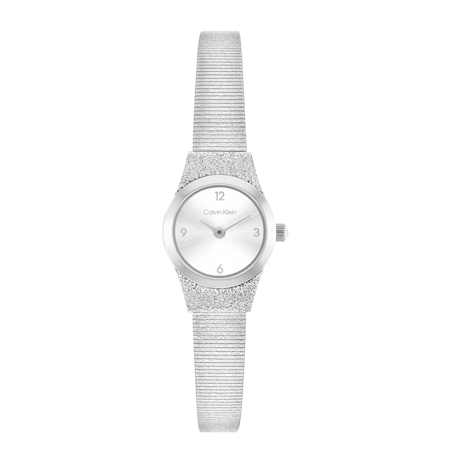 Calvin Klein CK25100192 Dames Horloge 18mm 
Dit Calvin Klein dameshorloge met nr CK25100192 heeft een chique ontwerp. Het stalen horloge heeft een rond kastje met een fijne bezel, boven en onder een ruw bewerkte rand en een zilverwitte sunray wijzerplaat. Strak aan het kastje zit een milanese band. Het dameshorloge heeft een mineraalglas, een doorsnee van 18mm en is 3ATM.

OVER CALVIN KLEIN
Calvin Klein is een wereldwijd lifestylemerk dat gewaagde, vooruitstrevende idealen en een verleidelijke, vaak minimalistische, esthetiek nastreeft. Calvin Klein werd groot in de jaren 70 door haar mode- en merkjeans collecties. In de jaren 80 lanceerde Calvin Klein haar spraakmakende ondergoed dat uitdrukkelijk van logo &rsquo;s voorzien was. Vanwege het grote succes is het merk ook succesvol uitgerold in Accessoires, Parfums, Home, Brillen, Golf, Horloges en Sieraden.
Sinds de oprichting in 1968 door Calvin Klein, heeft het merk haar reputatie opgebouwd als leider in de Amerikaanse mode, dankzij een cleane esthetiek en innovatieve ontwerpen. Calvin Klein wil haar publiek verleiden en inspireren door middel van provocerende beelden en opvallende ontwerpen die prikkelen. 

SPECIFICATIES:
- Mineraalglas
- Stalen kast
- Zilverwitte wijzerplaat 
- Stalen milanese band
- Ronde kastvorm, &Oslash; 18mm
- 3ATM