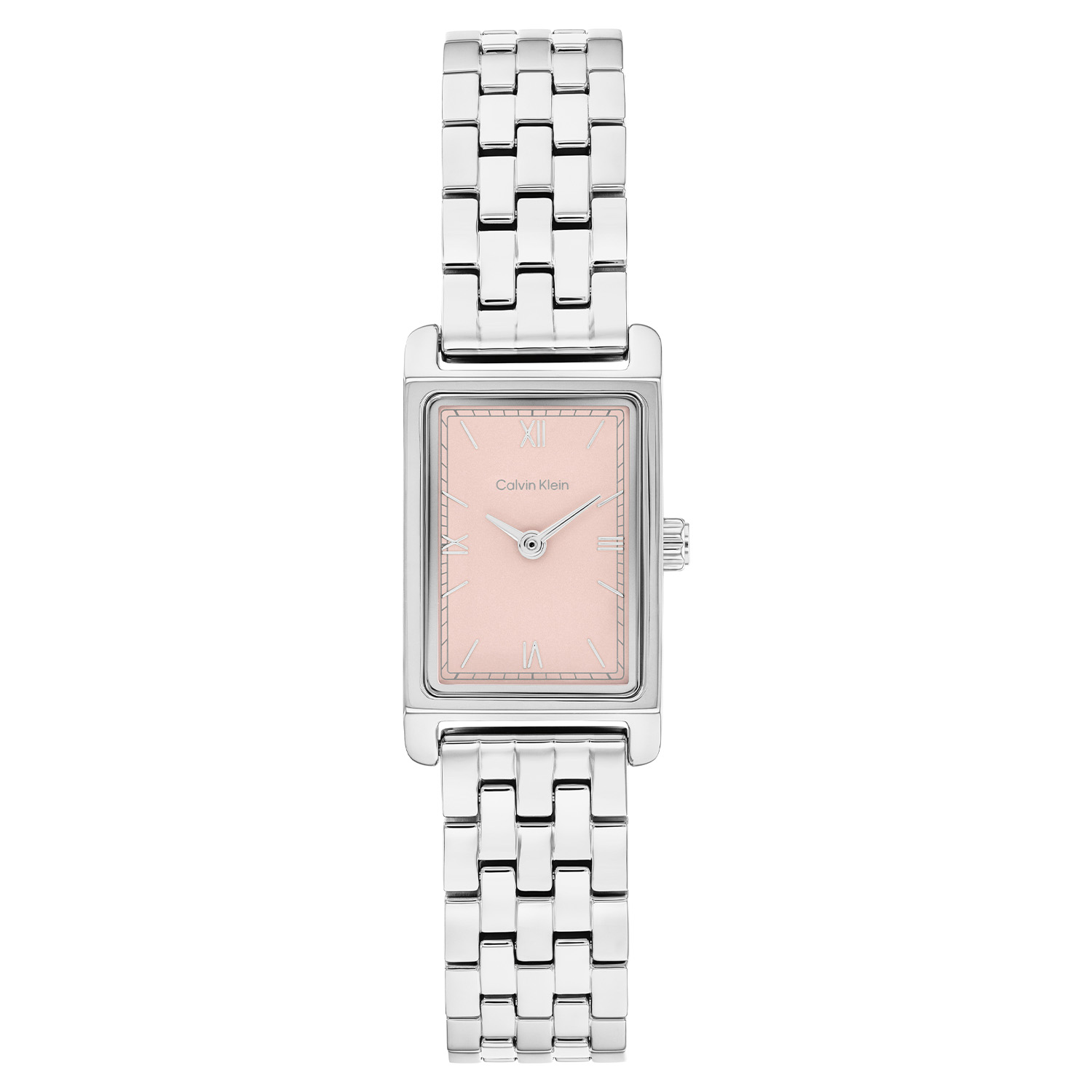 Calvin Klein CK25100197 Dames Horloge 16mm
Dit Calvin Klein dameshorloge met nr CK25100197 heeft een chique uiterlijk. Het stalen horloge heeft een rechthoekige kast met een brushed roze wijzerplaat. De fijne wijzers en de merknaam geven het een stijlvolle look. Het horloge heeft een stalen schakelband, mineraalglas, een doorsnee van 16mm en is 3ATM.

OVER CALVIN KLEIN
Calvin Klein is een wereldwijd lifestylemerk dat gewaagde, vooruitstrevende idealen en een verleidelijke, vaak minimalistische, esthetiek nastreeft. Calvin Klein werd groot in de jaren 70 door haar mode- en merkjeans collecties. In de jaren 80 lanceerde Calvin Klein haar spraakmakende ondergoed dat uitdrukkelijk van logo &rsquo;s voorzien was. Vanwege het grote succes is het merk ook succesvol uitgerold in Accessoires, Parfums, Home, Brillen, Golf, Horloges en Sieraden.
Sinds de oprichting in 1968 door Calvin Klein, heeft het merk haar reputatie opgebouwd als leider in de Amerikaanse mode, dankzij een cleane esthetiek en innovatieve ontwerpen. Calvin Klein wil haar publiek verleiden en inspireren door middel van provocerende beelden en opvallende ontwerpen die prikkelen. 

SPECIFICATIES:
- Mineraalglas
- Stalen kast
- Zacht roze wijzerplaat 
- Stalen band
- Rechte kastvorm, &Oslash; 16mm
- 3ATM