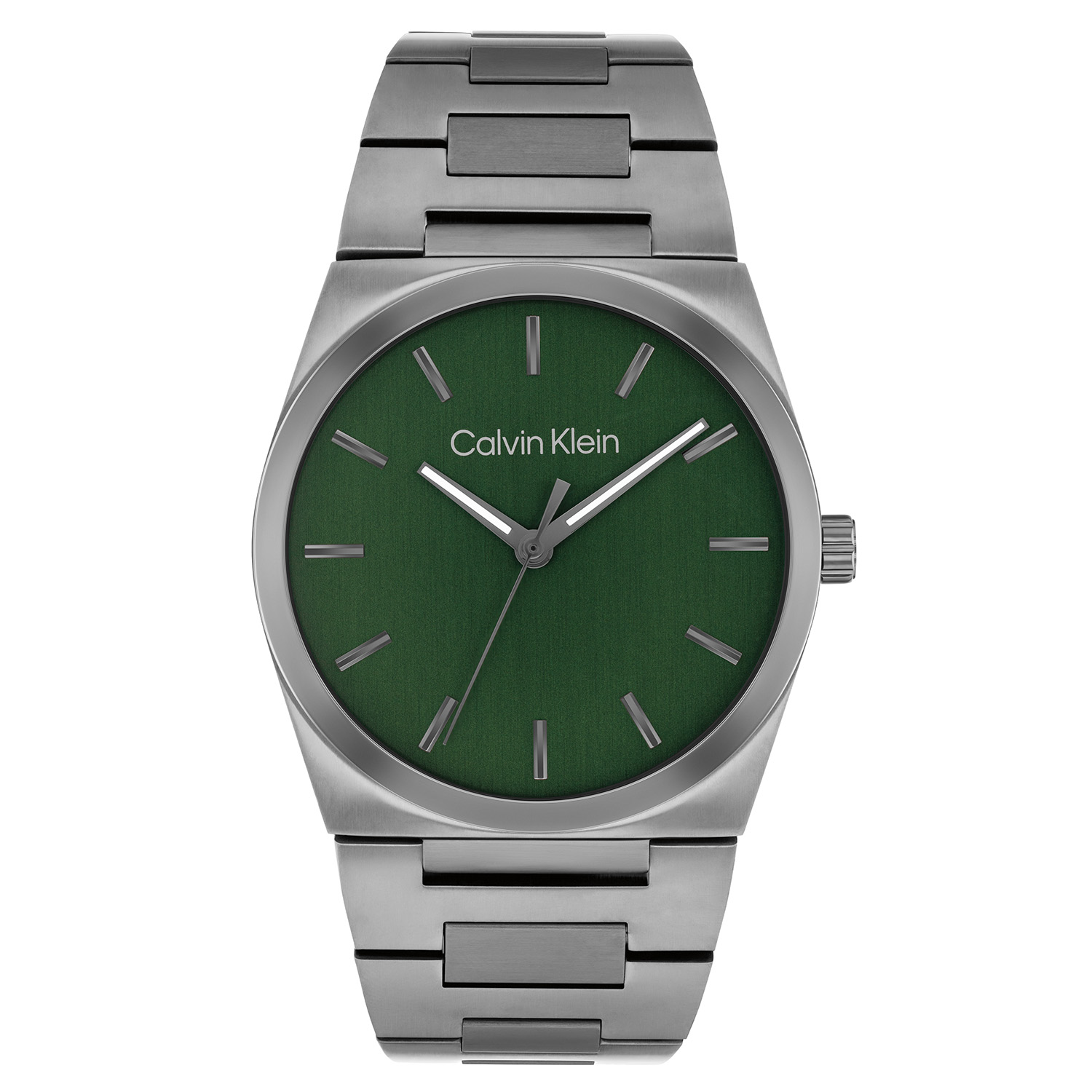 Calvin Klein CK25200545 Heren Horloge 40mm
Dit Calvin Klein herenhorloge met nr CK25200545 heeft een stijlvol uiterlijk. Het gunmetal stalen horloge heeft een ronde kast met een groene wijzerplaat met fijne wijzers ingelegd met lumibrite. Aan de kast zit een verfijnde gunmetal schakelband. Het horloge heeft een mineraalglas, een doorsnee van 40mm en is 3ATM.

SPECIFICATIES:
- Mineraalglas
- Stalen kast
- Groene wijzerplaat 
- Stalen band
- Ronde kastvorm, &Oslash; 40mm
- 3ATM