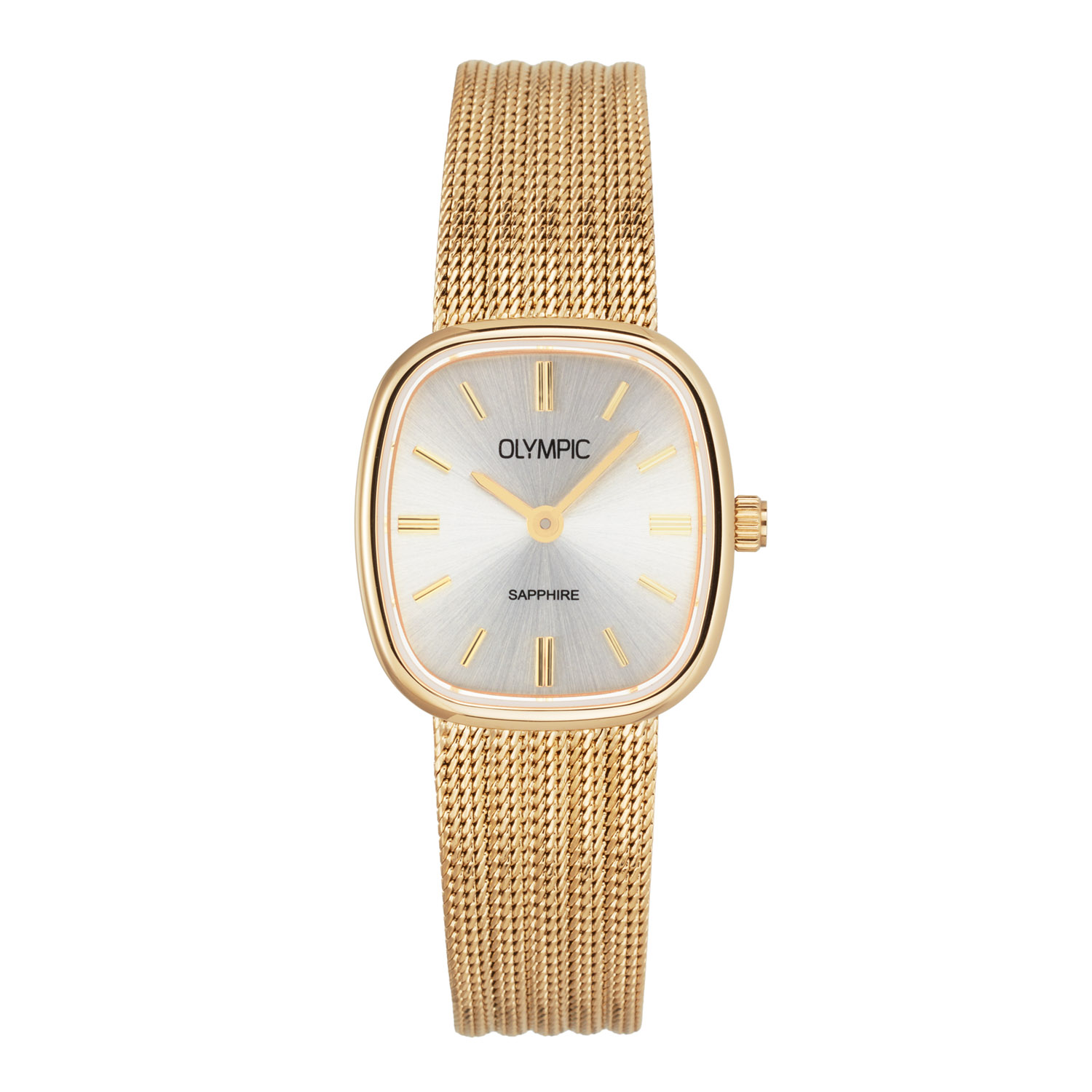 Olympic OL73DDS001 Retro Chic Horloge Staal 23x25mm 
Dit unieke Olympic horloge met artikelnummer: OL73DDS001 is een dameshorloge met een classic chique uitstraling. Het horloge heeft een rechte stalen goudkleurige kast met een zilverkleurige sunray wijzerplaat en fijne uursaanduiding. Direct aan de kast zit een goudkleurige milanese band. Het horloge heeft een saffierglas, een afmeting van 23x25mm en is 3ATM.

Het merk:
Een mooi horloge hoeft niet duur te zijn! Het Nederlandse horlogemerk Olympic levert stoere chronografen, slimline series, digitale uurwerken en elegante dameshorloges. De prijs-kwaliteitverhouding staat bij Olympic hoog in het vaandel met prijzen die uiteenlopen van &euro; 34,95 tot en met &euro; 169,00.

100% Nederlands ontwerp, waterdicht en standaard 3 jaar fabrieksgarantie.

Specificaties:
- Rechte kast 23x25mm
- Stalen horlogekast
- Zilverkleurige wijzerplaat
- Milanese band
- 3ATM 
- Standaard 3 jaar fabrieksgarantie
- Saffierglas