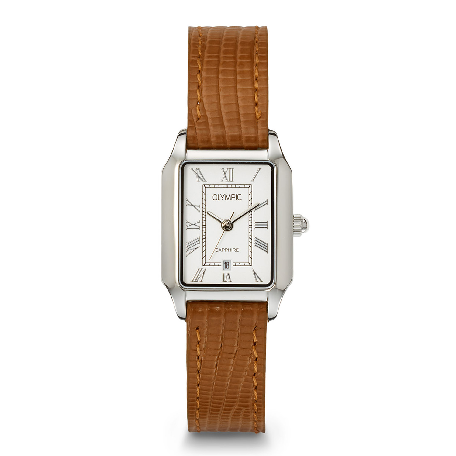 Olympic OL73DSL001 Nostalgia Horloge Dames Staal 23x33mm 
Dit unieke Olympic model met artikelnummer: OL73DSL001 is een chique dameshorloge. Het horloge heeft een stalen rechthoekige kast met een witte wijzerplaat met datum en romeinse cijfers. Aan de kast zit een bruine leren horlogeband met een gespsluiting. Het horloge heeft een saffierglas, een afmeting van 23x33mm en is 5ATM.

Het merk:
Een mooi horloge hoeft niet duur te zijn! Het Nederlandse horlogemerk Olympic levert stoere chronografen, slimline series, digitale uurwerken en elegante dameshorloges. De prijs-kwaliteitverhouding staat bij Olympic hoog in het vaandel met prijzen die uiteenlopen van &euro; 34,95 tot en met &euro; 169,00.

100% Nederlands ontwerp, waterdicht en standaard 3 jaar fabrieksgarantie.

Specificaties:
- Rechte kast 23x33mm
- Witte wijzerplaat
- Bruine lerenband
- 5ATM 
- Standaard 3 jaar fabrieksgarantie
- Saffierglas