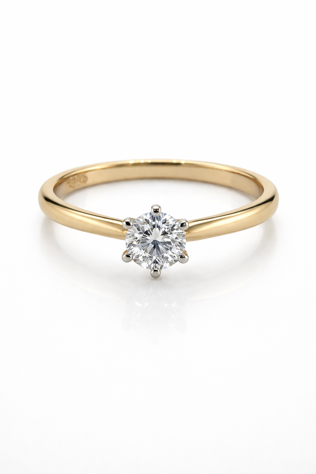 Ring goud 18kt met natuurlijke diamant 0.45