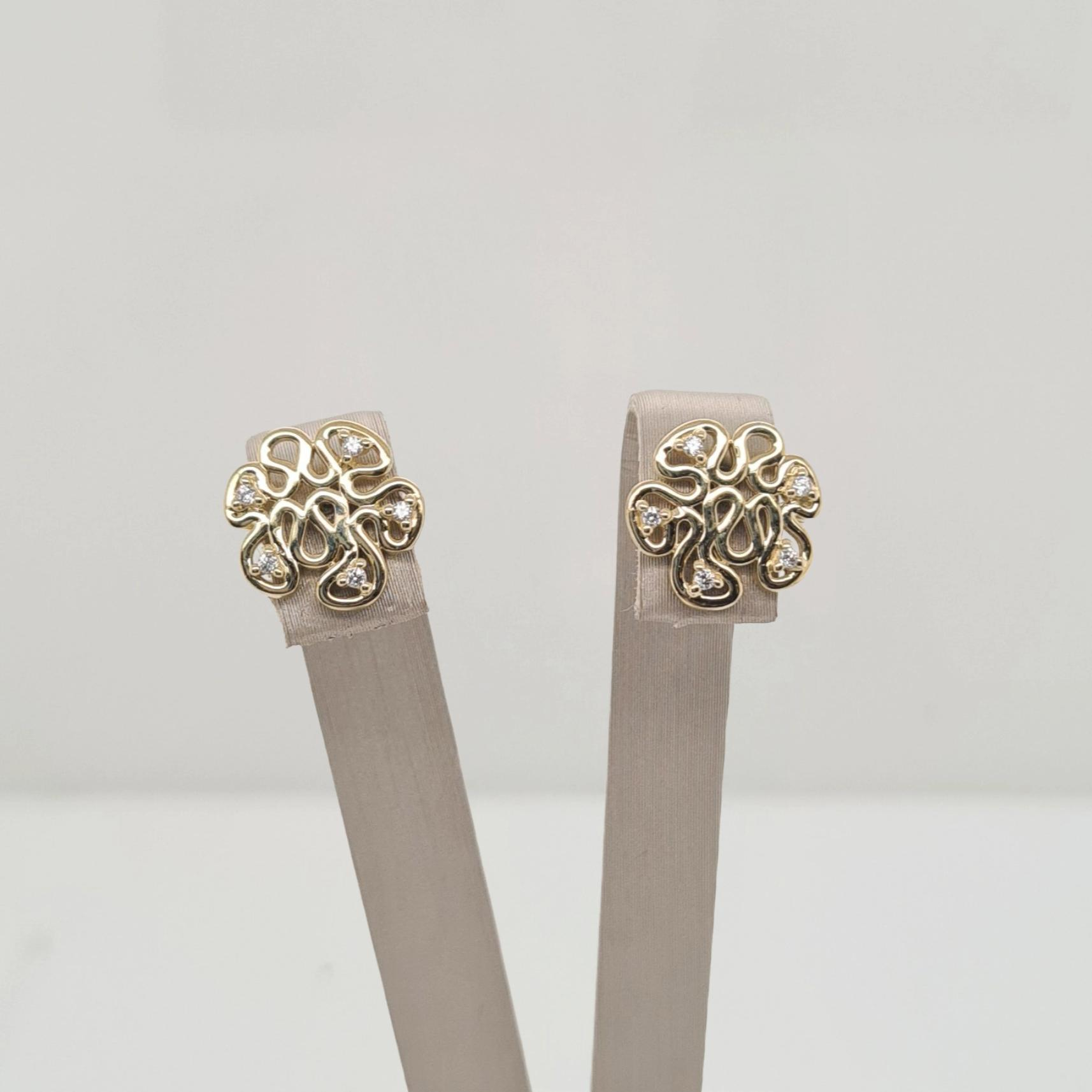 14krt gouden oorsieraden met zirkonia