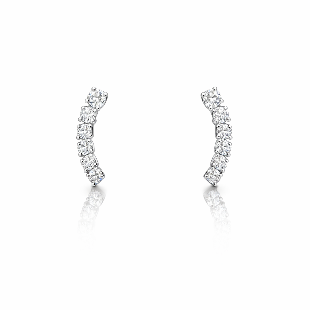 Witgouden oorstekers met briljant