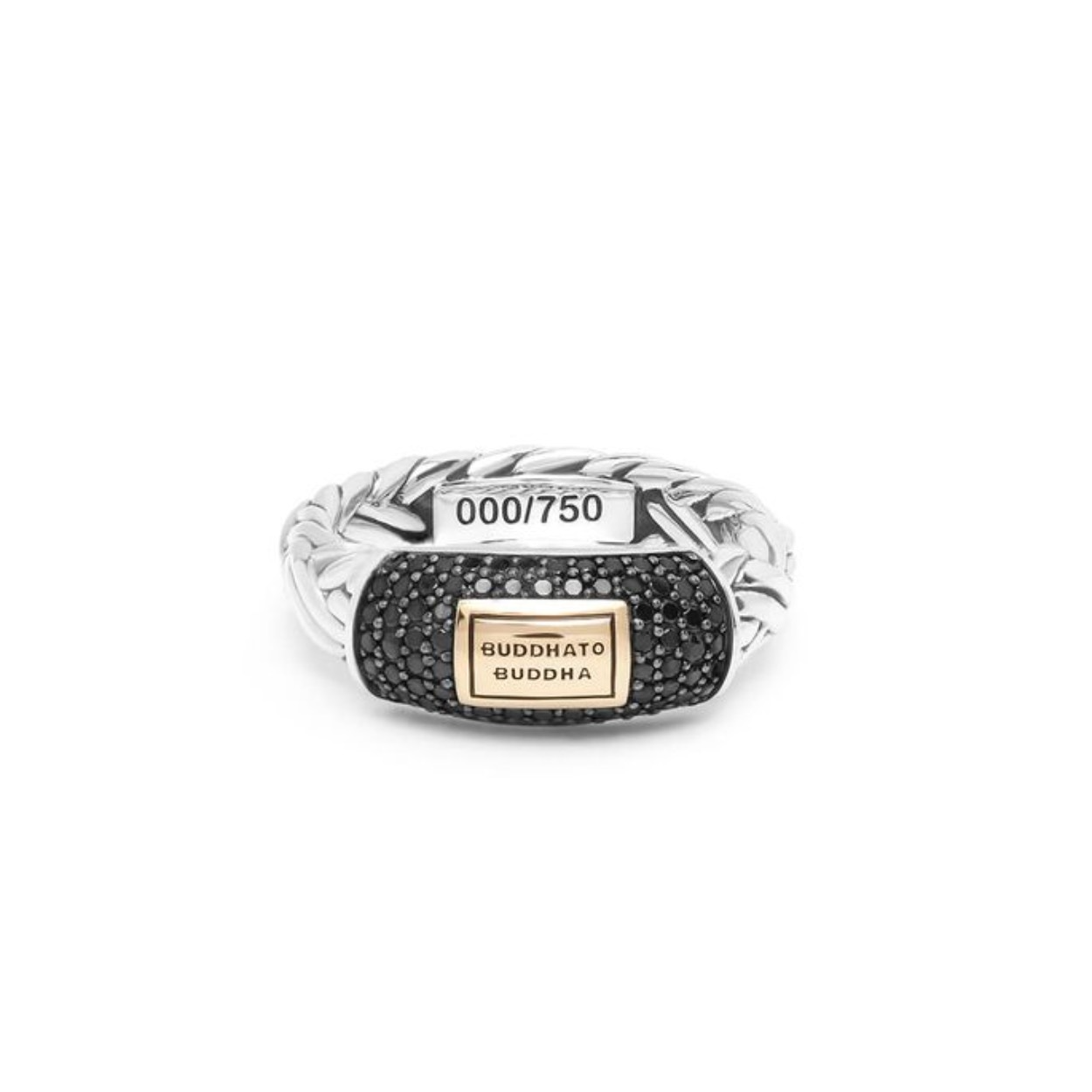 Katja XS Black Spinel Ltd Ring Silver Gold 14Kt/ OXI Plated