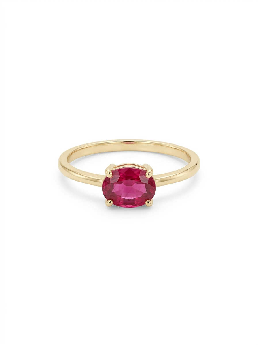 De Luxe Gouden Robijn Ring is een verfijnd sieraad met een slank en minimalistisch design. Gemaakt van 14-karaats goud en voorzien van een robijn. Perfect voor dagelijks gebruik of voor speciale gelegenheden; draag hem solo voor een elegante, subtiele look.