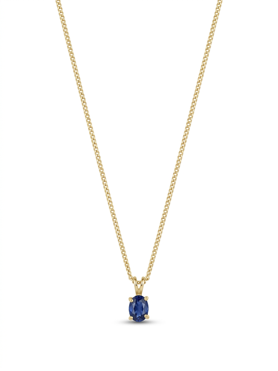 Deze Elegante Gouden Gourmet Ketting heeft een ovale saffier hanger. De ketting weegt 3,4 gram en is 45 cm lang. Gemaakt van 14-karaats goud, straalt het in goudkleur. Ideaal voor formele gelegenheden of als een opvallend accent bij dagelijkse outfits. Draag het als een verfijnde en stijlvolle accessoire.