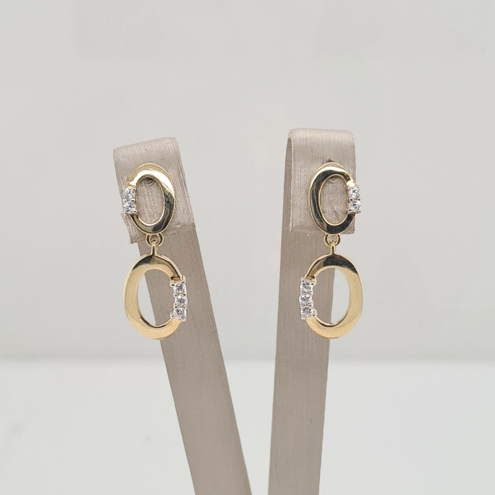 14krt gouden oorsieraden met zirkonia