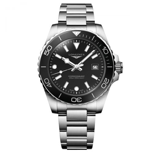 De Longines Hydroconquest L37694566 is een stijlvolle horloge met een zilverkleurige roestvrijstalen kast en band. Het heeft een zwarte analoge wijzerplaat met strepenindex, saffierglas en een datumfunctie. Dit antiallergische horloge met Zwitserse quartz beweging en waterbestendigheid tot 300 meter, is perfect voor dagelijks gebruik en formele gelegenheden. Draag met stijl!