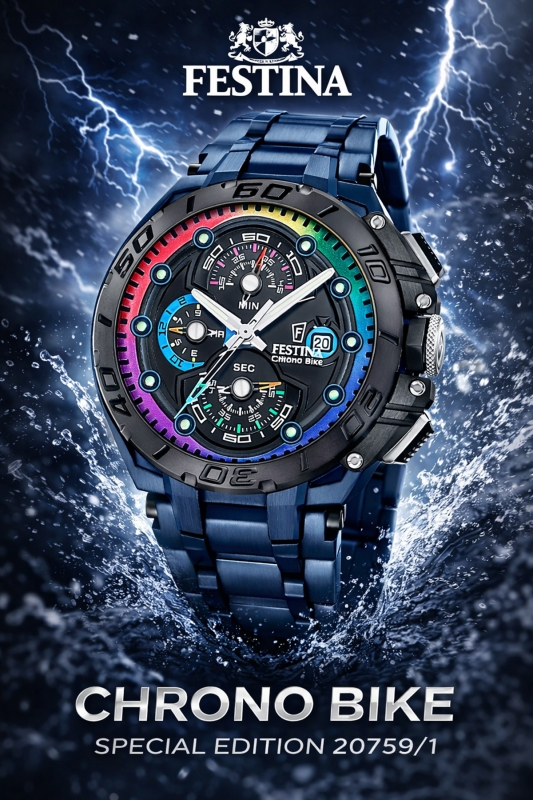 De Festina Chrono Bike Special Edition F20759/1 is een sportief herenhorloge uit de bekende op wielrennen ge&iuml;nspireerde collectie van Festina