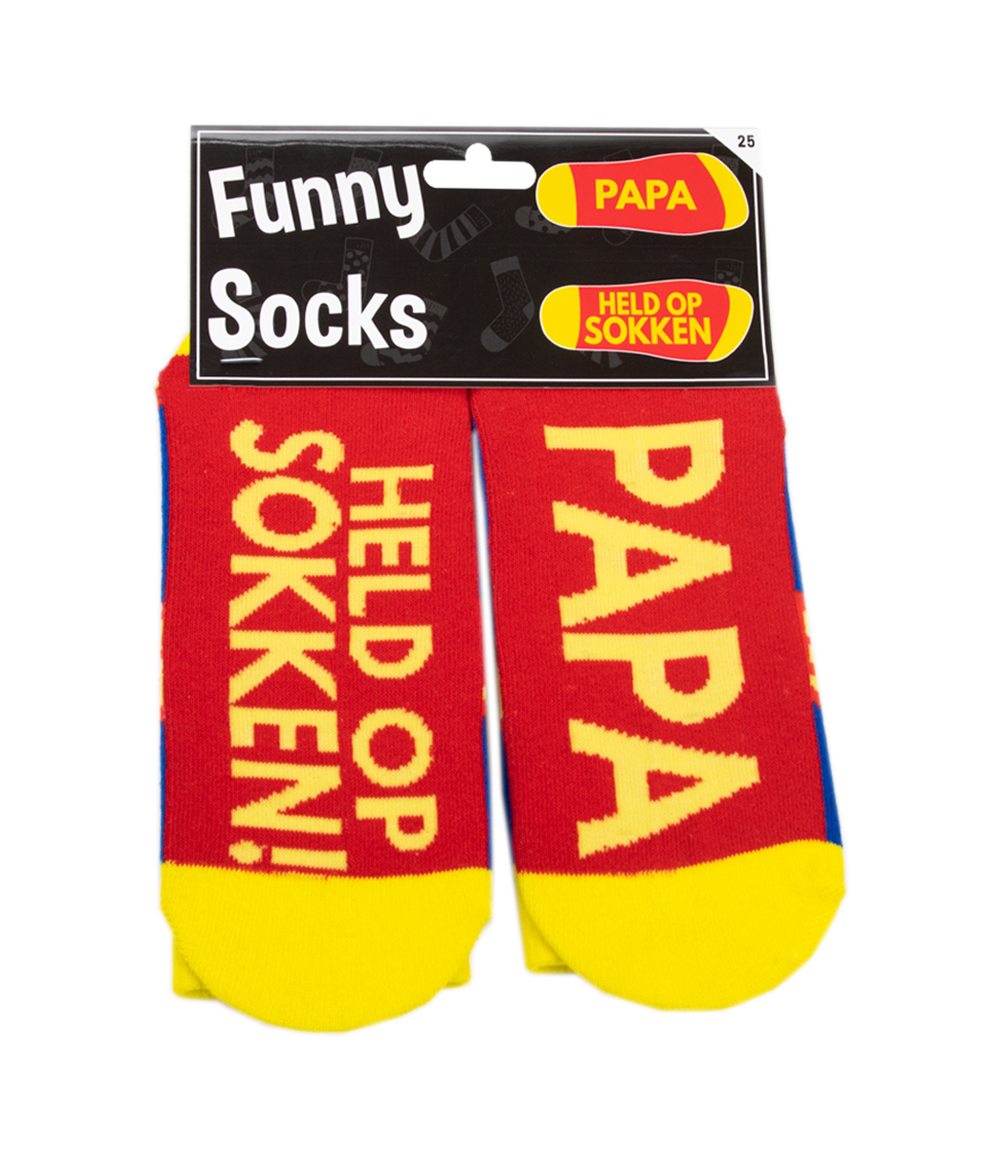  Al onze grappige sokken zijn voorzien van ludieke teksten, zodat ze naast een praktische functie ook een feestje zijn om te dragen. Ze zijn gemaakt van katoen en hebben de maat 'one size fits most'. 