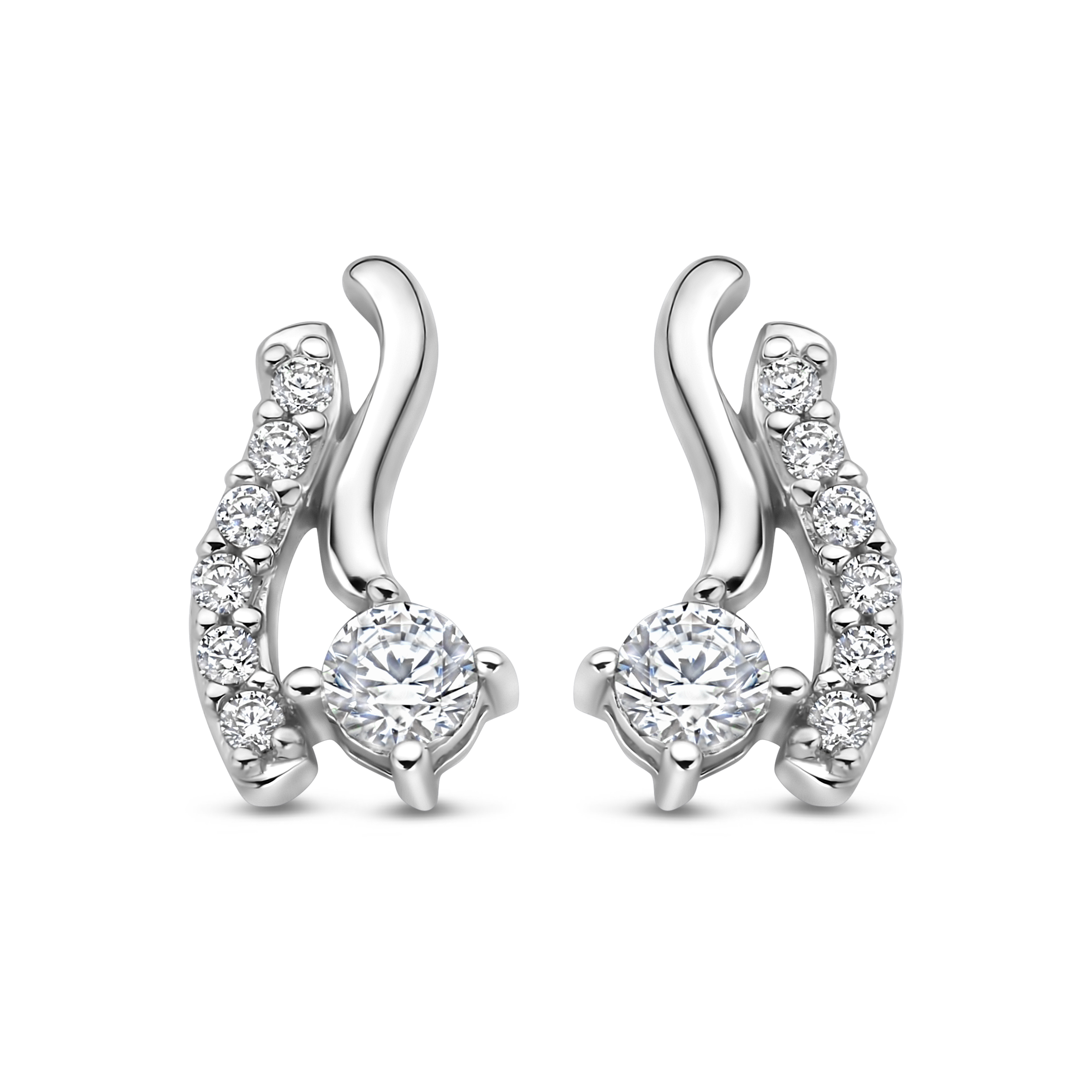 Zilveren oorstekers met zirkonia 