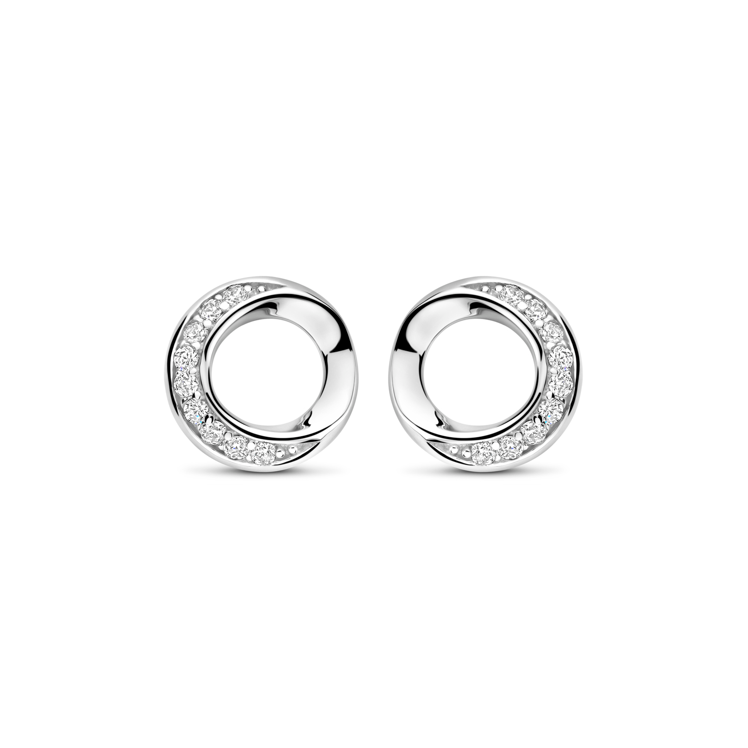 Zilveren oorstekers met zirkonia's 