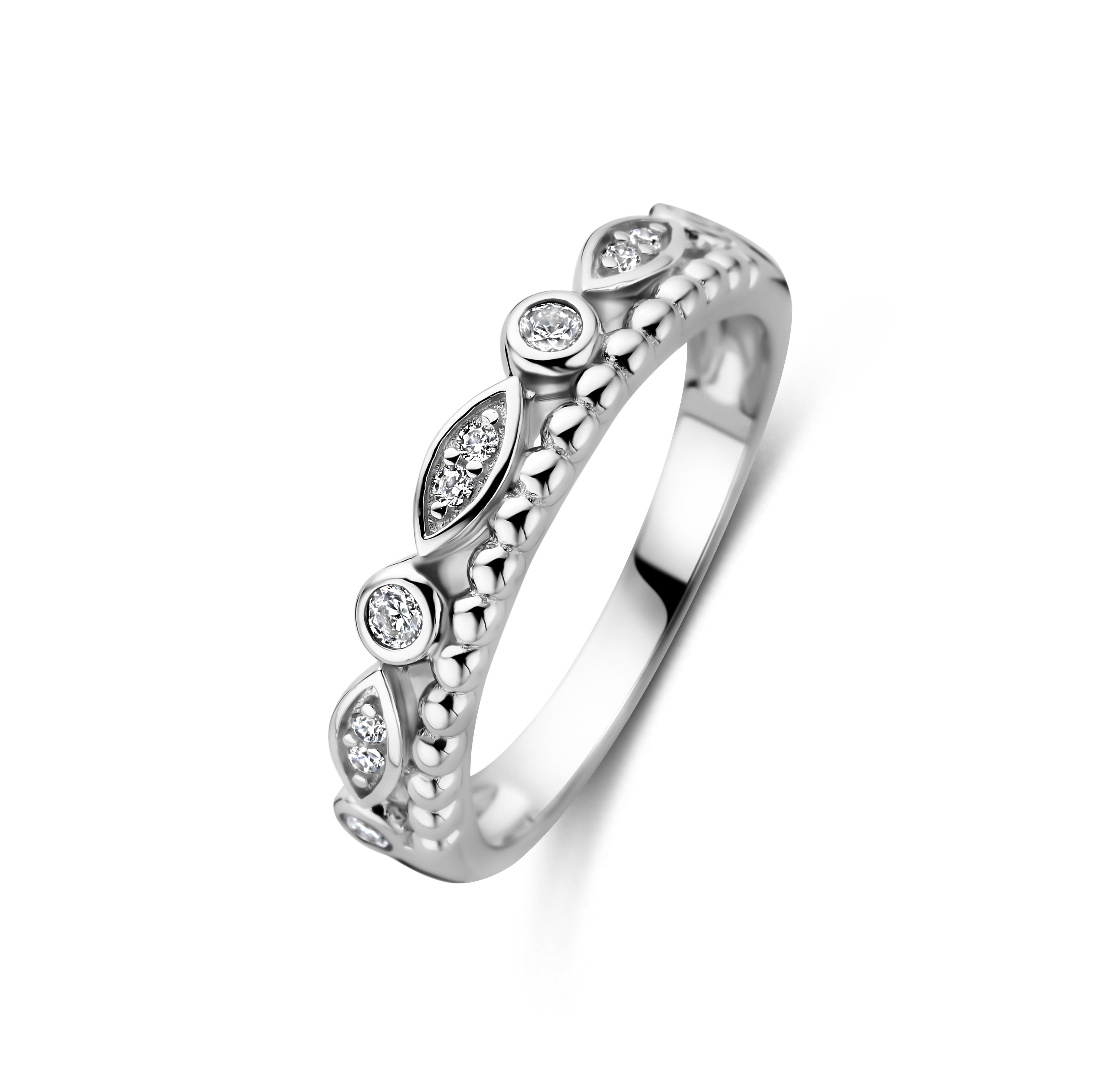 Zilveren ring met zirkonia's