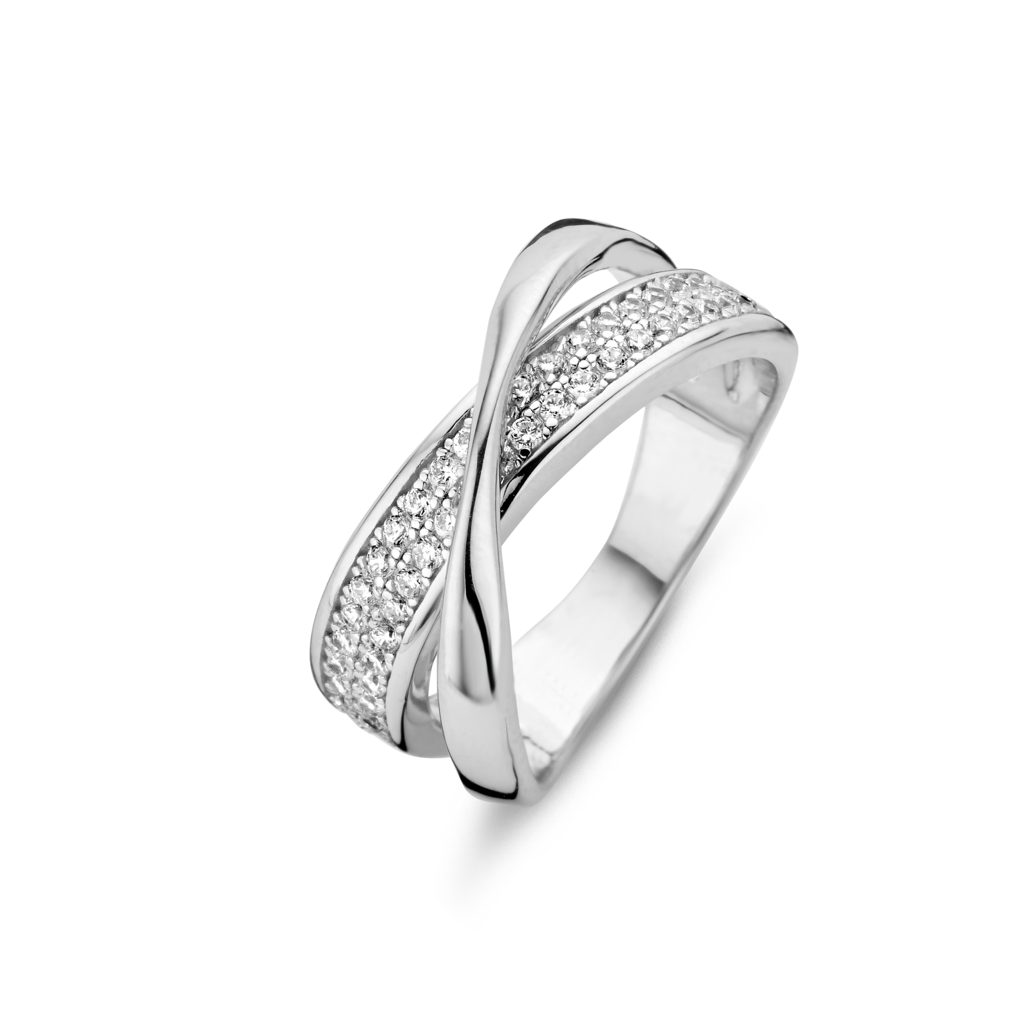 Zilveren ring met zirkonia's