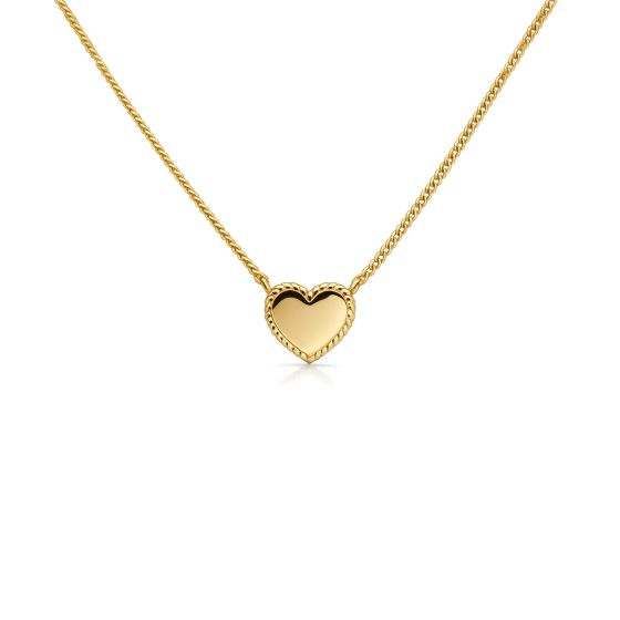 Karma Jewelry zilver verguld collier Yara Heart. Het hartje kan gepersonaliseerd worden met een gravure. 