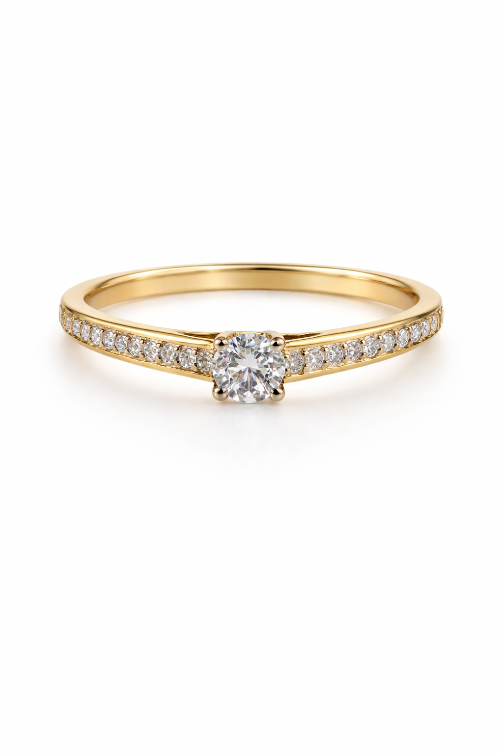 Ring geel goud 18kt met natuurlijke diamanten GHSI