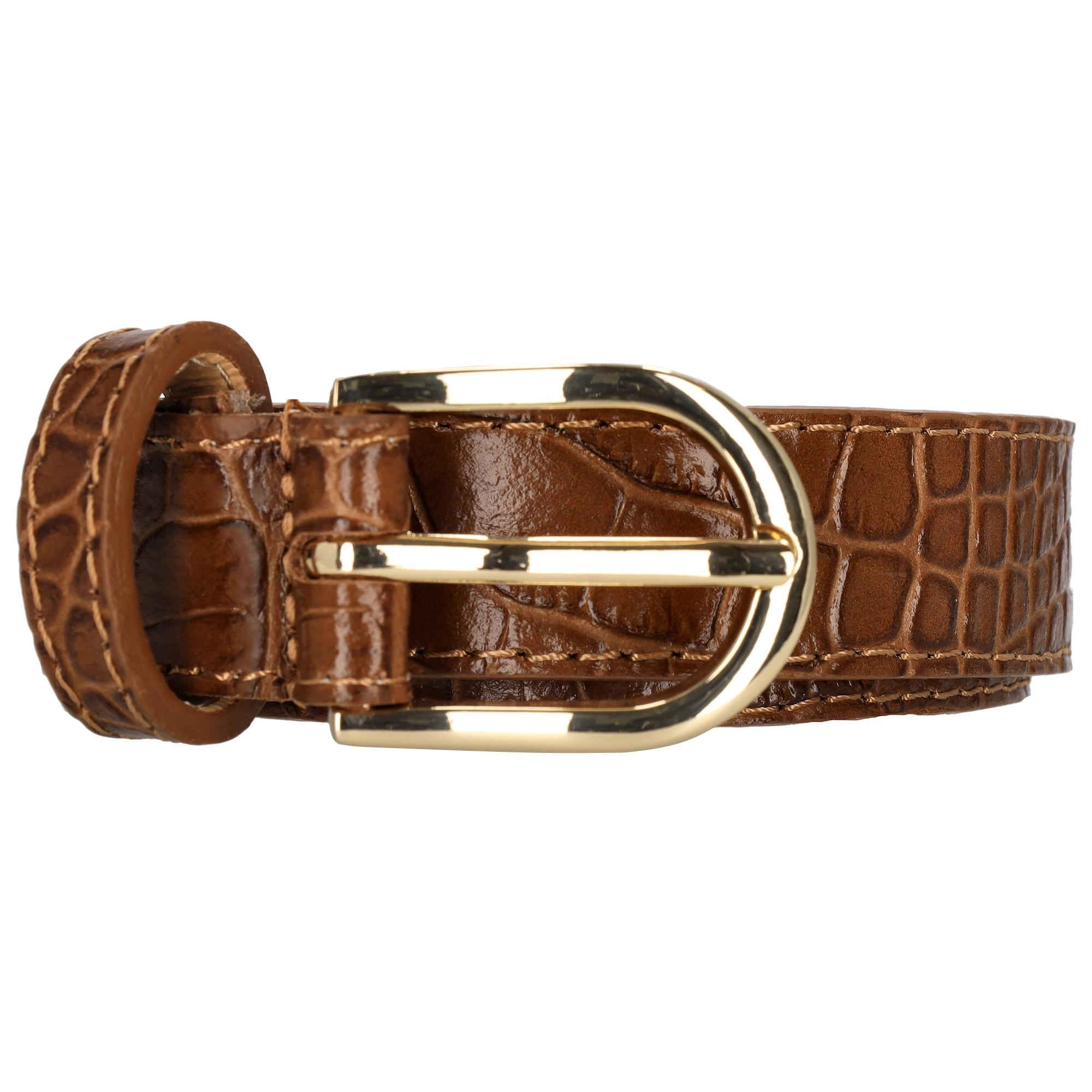 De Charm London Milaan Riem - 005 Cognac 95cm (modelnummer 23997005095) is een stijlvolle accessoire voor broeken. Deze riem in de kleur cognac voegt elegantie toe aan elke outfit. Draag hem met een nette pantalon of een casual jeans voor een verfijnde look. Een perfecte aanvulling voor zowel formele als informele gelegenheden.