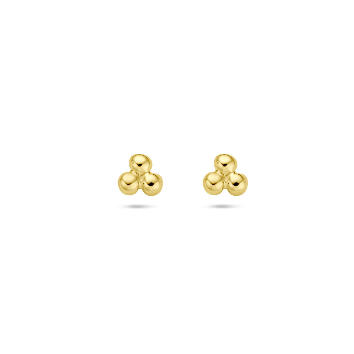 14k Geelgouden oorknoppen met een afmeting van 3.5x3mm.