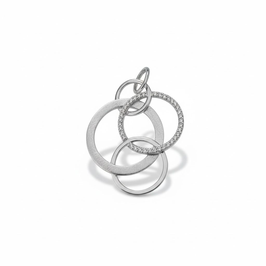 Zilveren hanger met zirkonia 