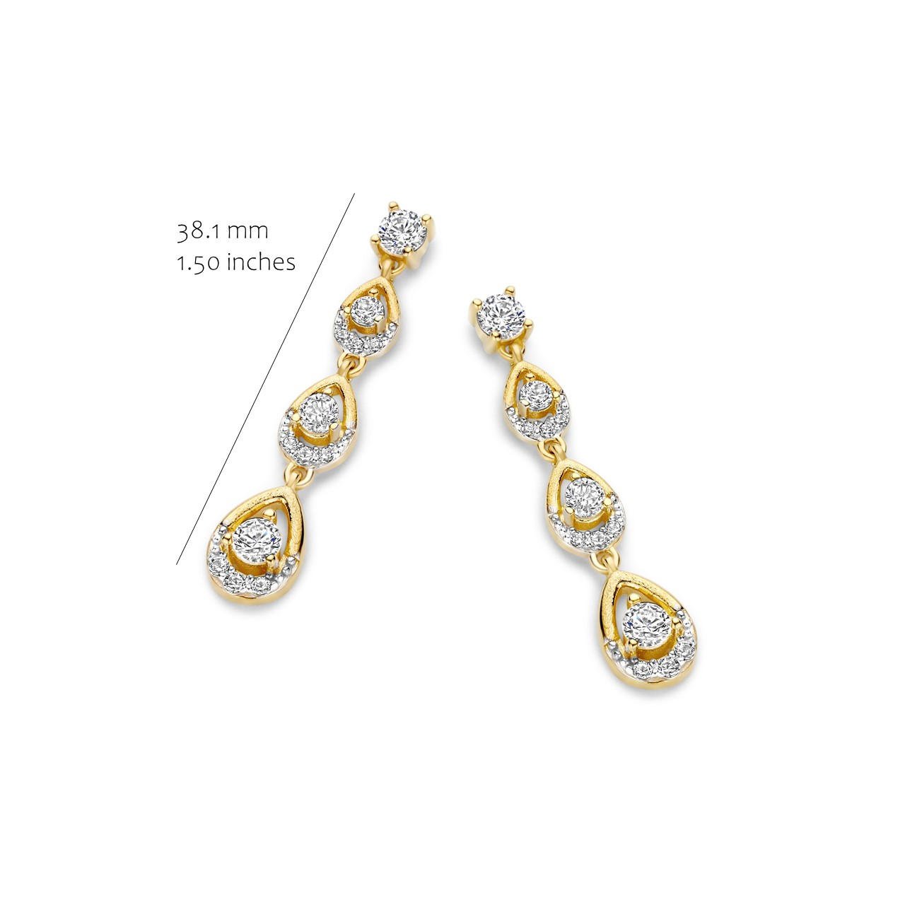 Oorringen in verguld met zirconia van het merk Silver Rose 