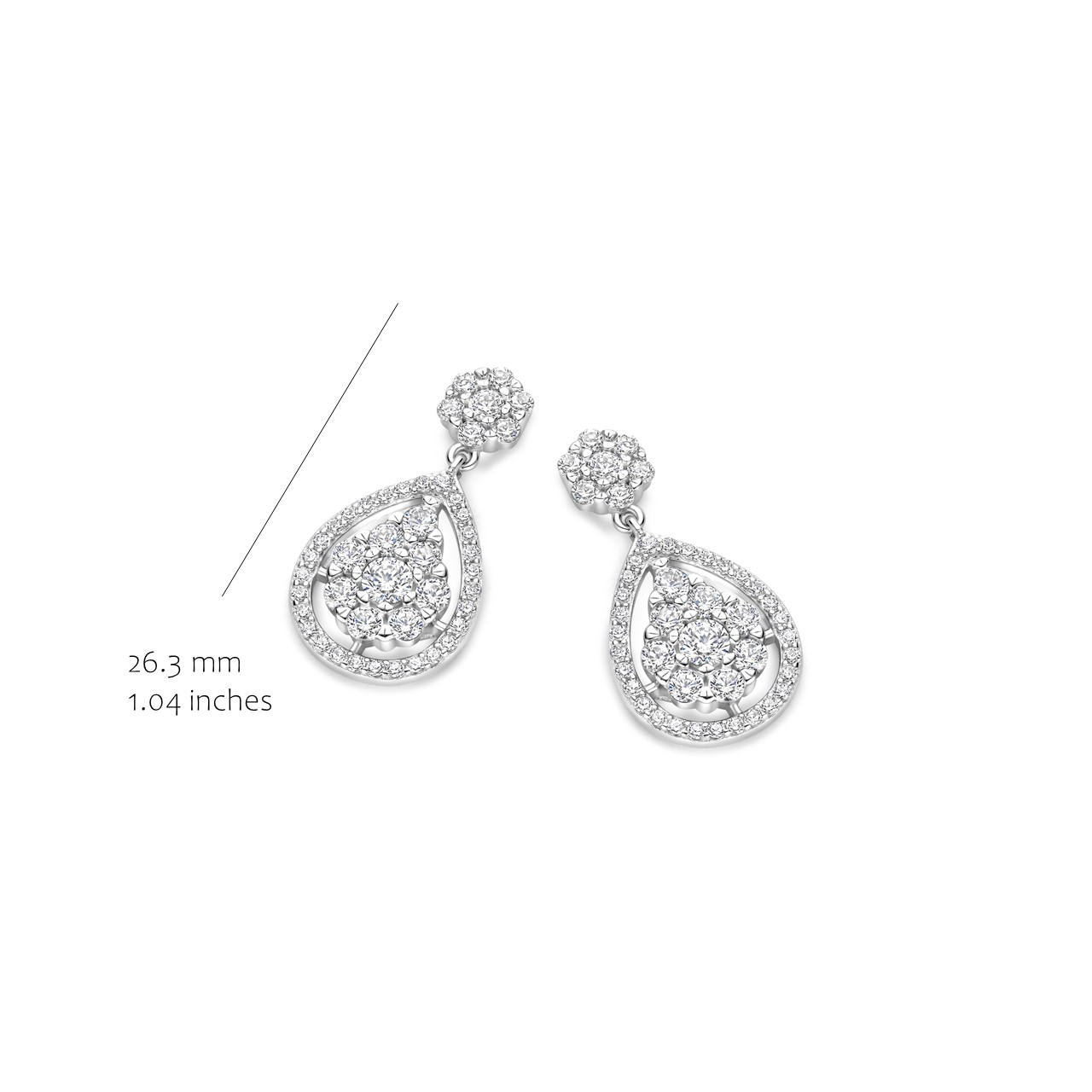 Oorringen in zilver met zirconia van het merk Silver Rose 