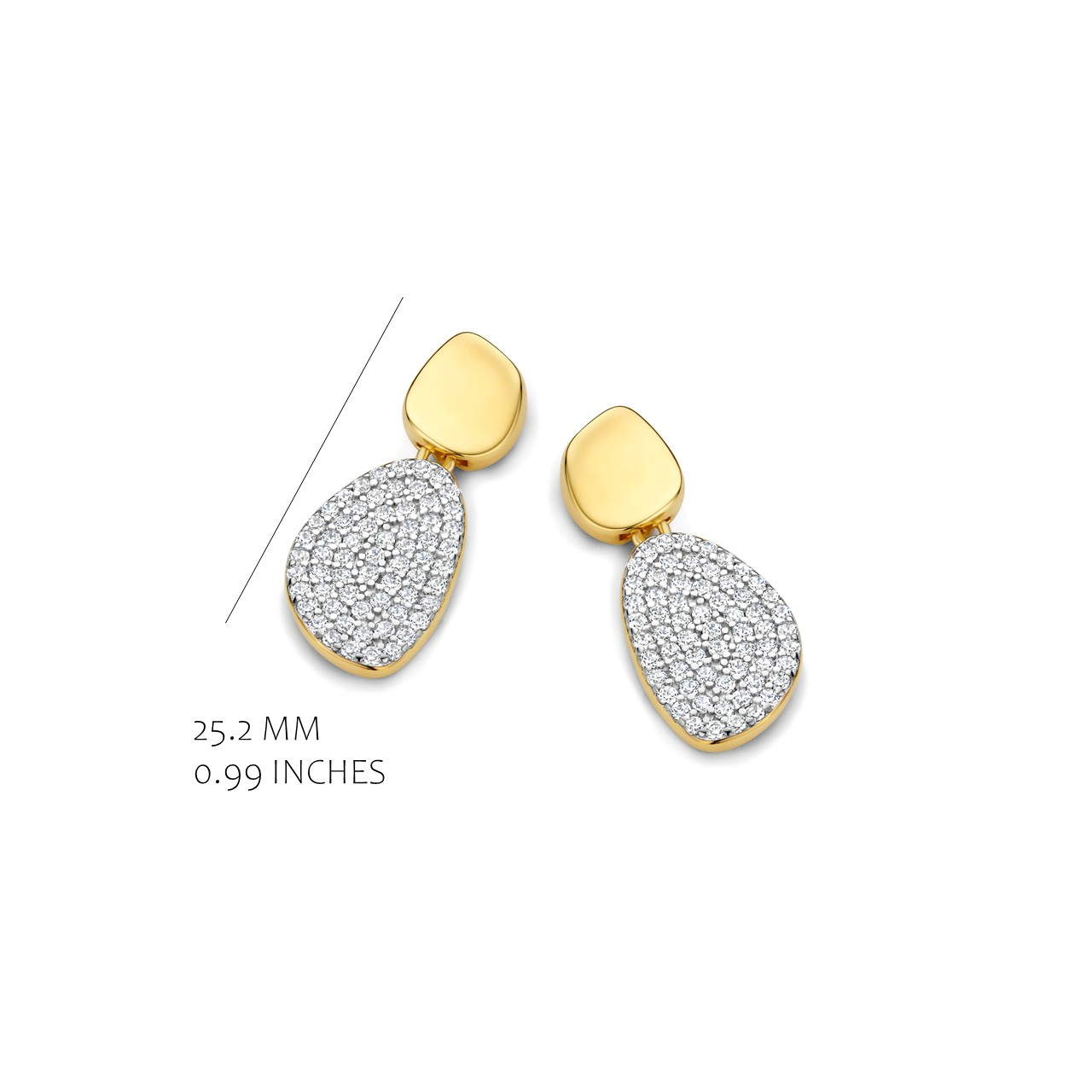 Oorringen in verguld 18 k met zirconia van het merk Silver Rose 