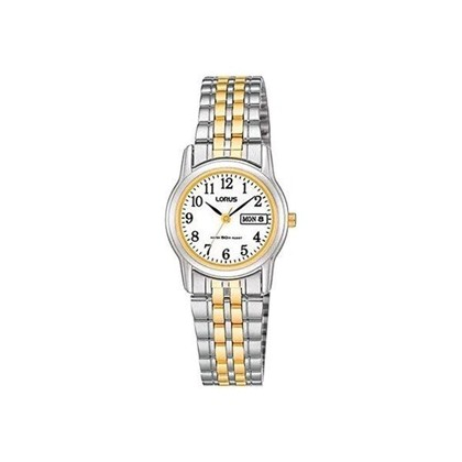 Lorus bicolor dameshorloge met dag- en datum aanduiding