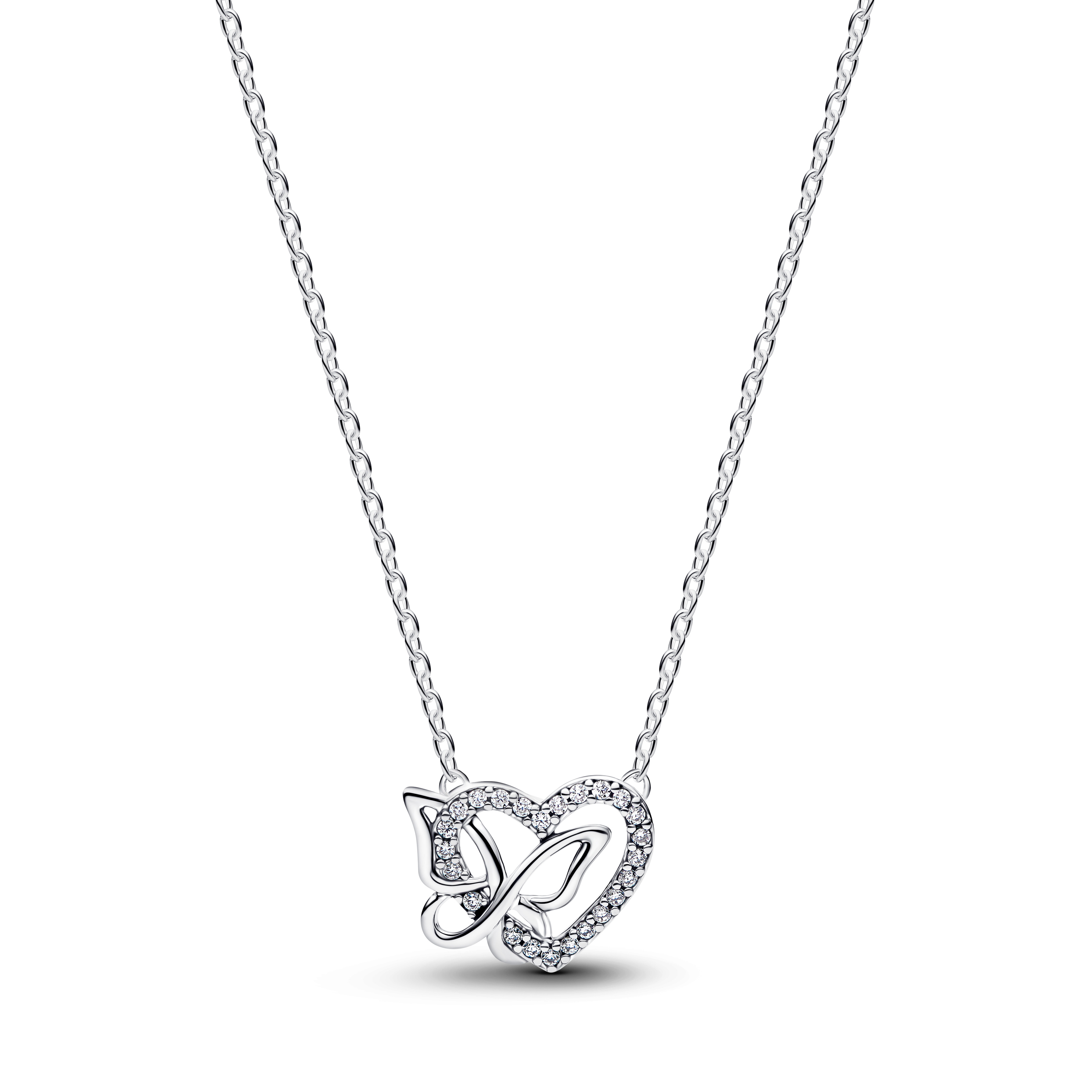 Pandora Verstrengeld Hart & Vlinder Ketting met Hanger